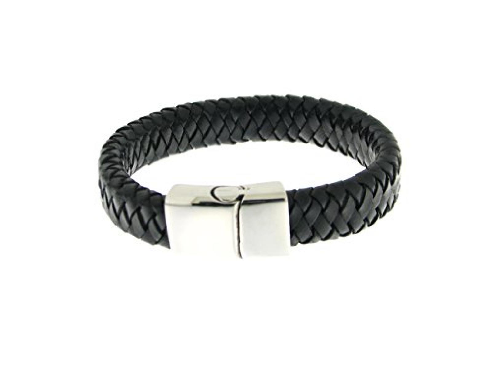 Kettenworld Damen Armband Edelstahl Leder 337133 