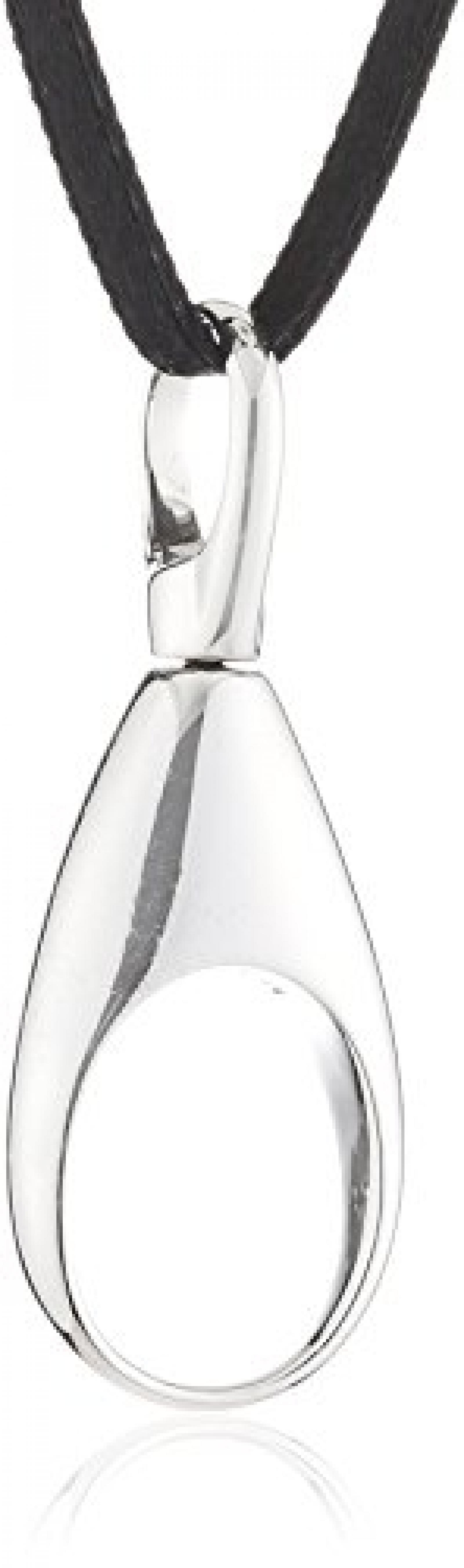 Zeeme Damen-Anh&auml;nger Mit Schwarzem Textilband 45+5Cm 925/- Sterling Silber 500250554-45 