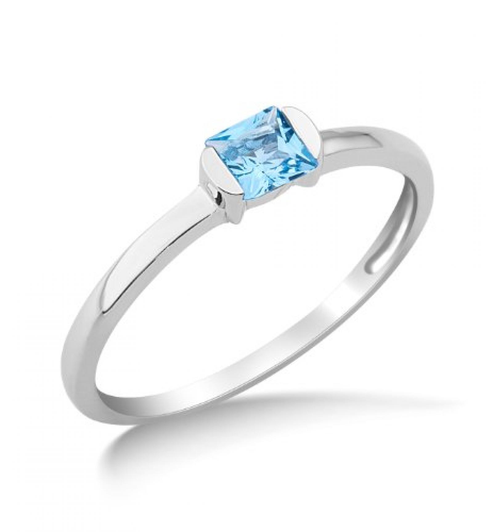 Miore Damen-Ring mit Blau Topas 9 Karat 375 Weißgold MG9086R 