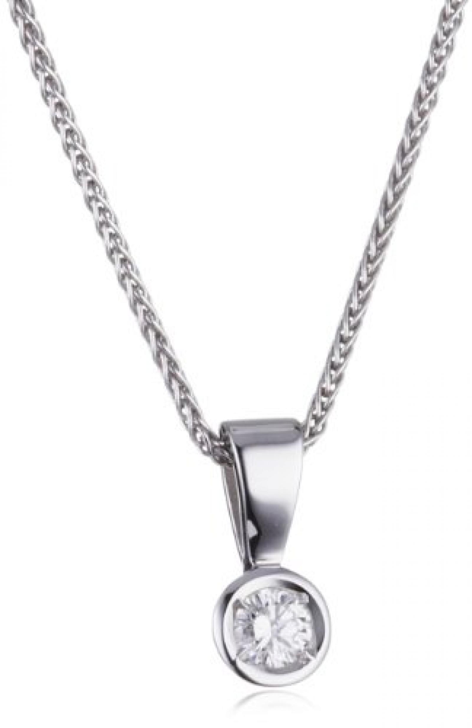 Bella Donna Damenkette 585/000 Weißgold 1 Brillant 0,15ct. weiß lupenrein 45cm 634886 Bella Donna Damenkette 585/000 Weißgold 1 Brillant 0,15ct. weiß lupenrein 45cm 634886