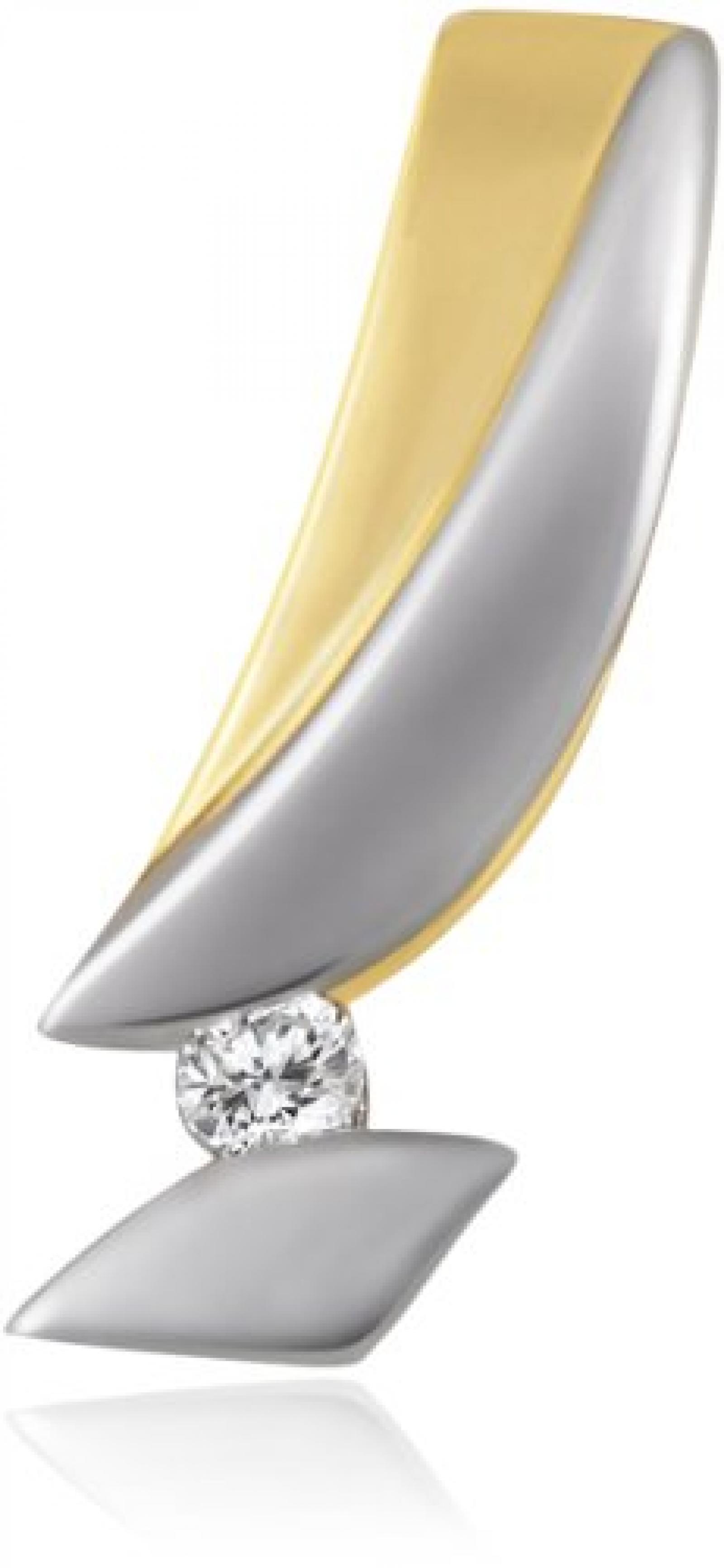 Goldmaid Damen-Anhänger Bicolor 585 Gold 1 Brillant 0,02 ct. So A3244BI 