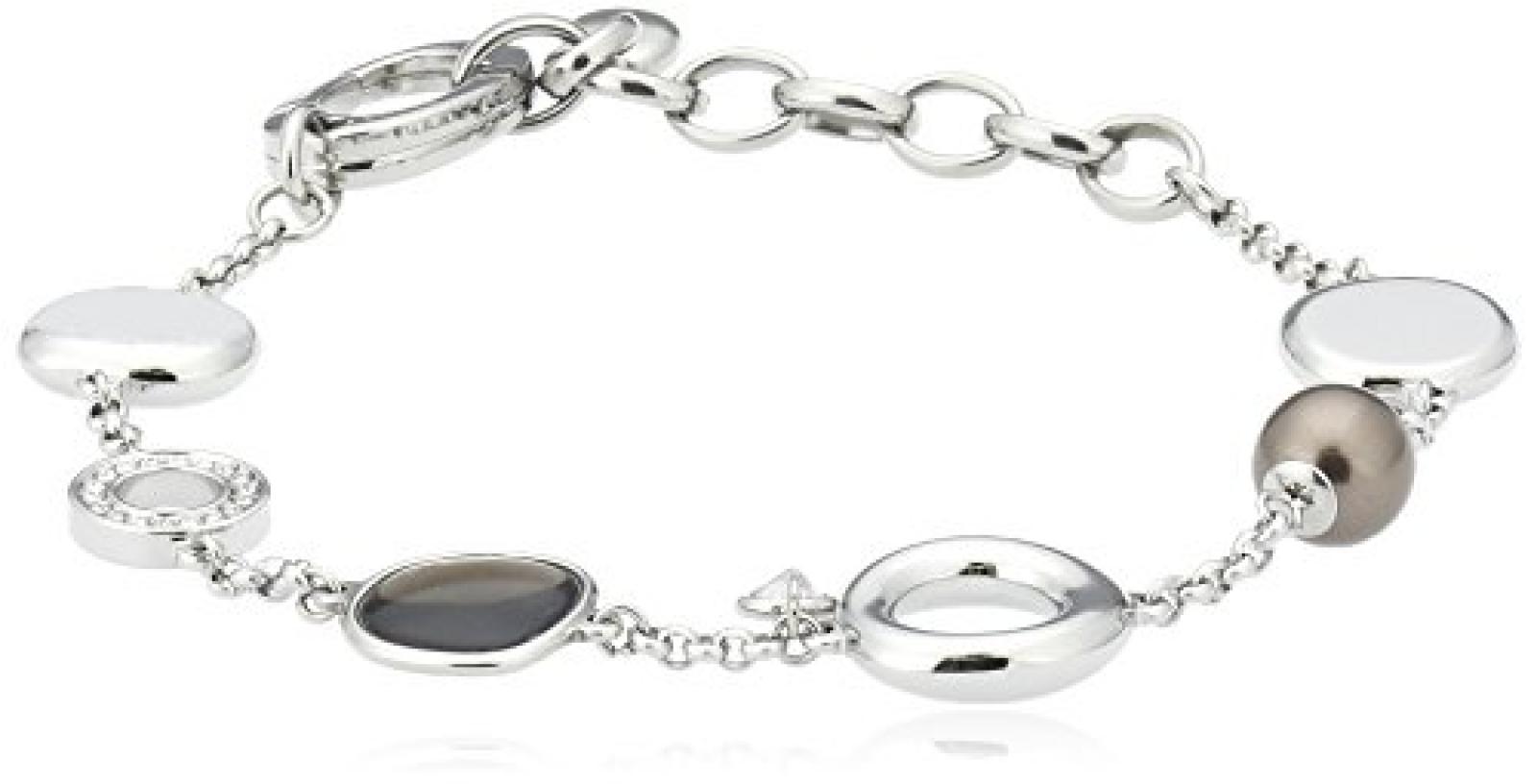 FOSSIL JF85283040 Damen Armband Edelstahl Rauchquarz Zirkonia Perle 18,5 cm + 4 cm Verlängerung FOSSIL JF85283040 Damen Armband Edelstahl Rauchquarz Zirkonia Perle 18,5 cm + 4 cm Verlängerung