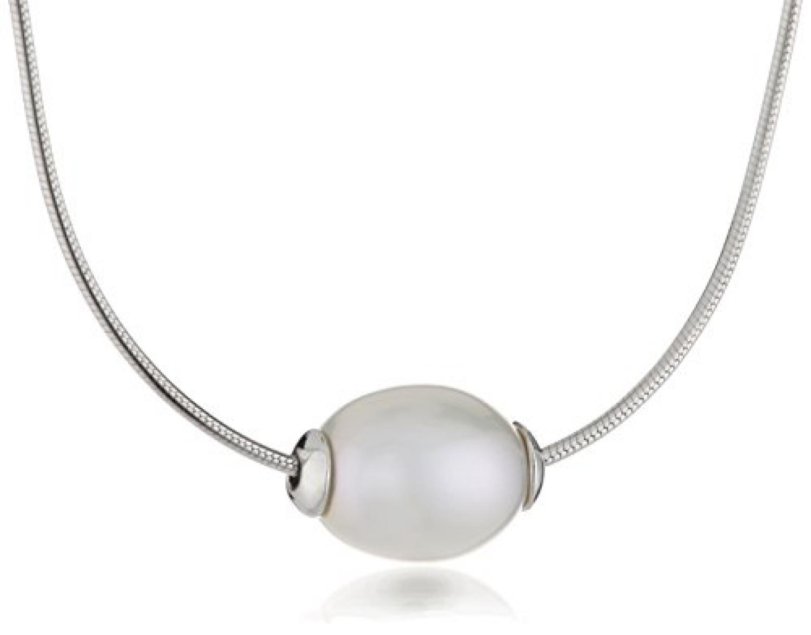 Spirit - New York Damen-Halskette 925 Sterling Silber 1 Muschelkernperle wei&szlig; 138978293450 