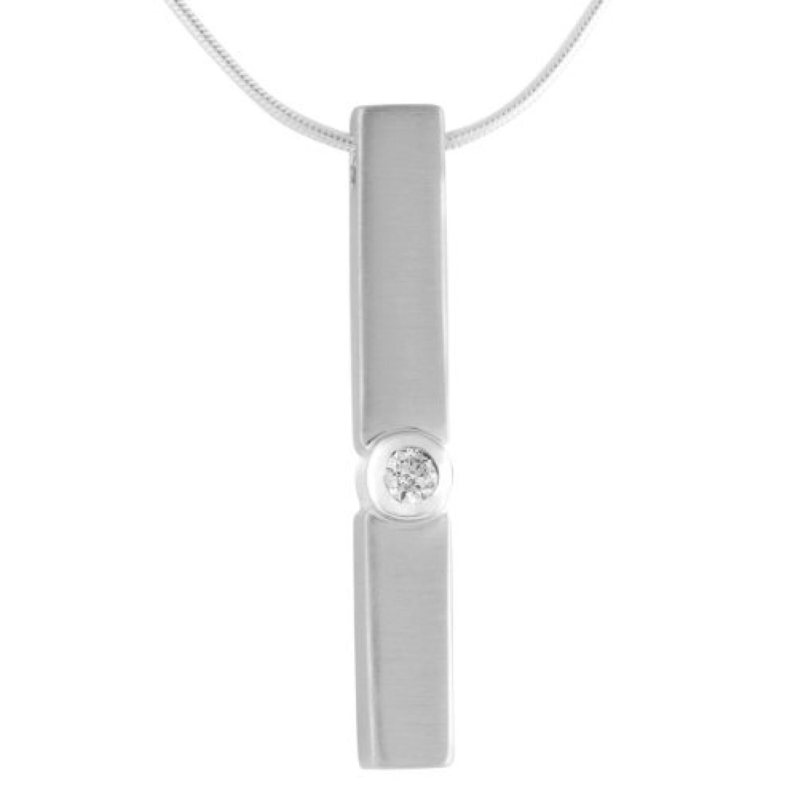 Bella Donna Damen-Collier 925 Sterlin Silber 1 Zirkonia weiss 45 cm 106386 