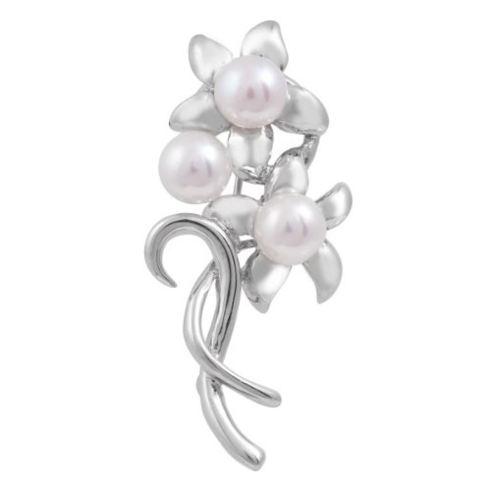 Bella Donna Damen-Brosche 925 3 S&uuml;&szlig;wasser-Zuchtperlen Weiss 102456 