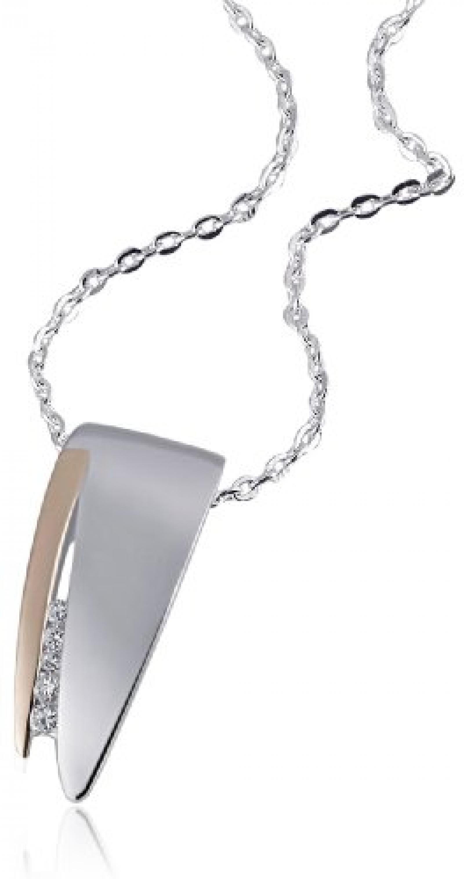 Goldmaid Damen-Halskette 925 Sterling Silber wei&szlig; Diamanten 5 Diamanten 0,05 ct. 45 cm Sd C5230S 