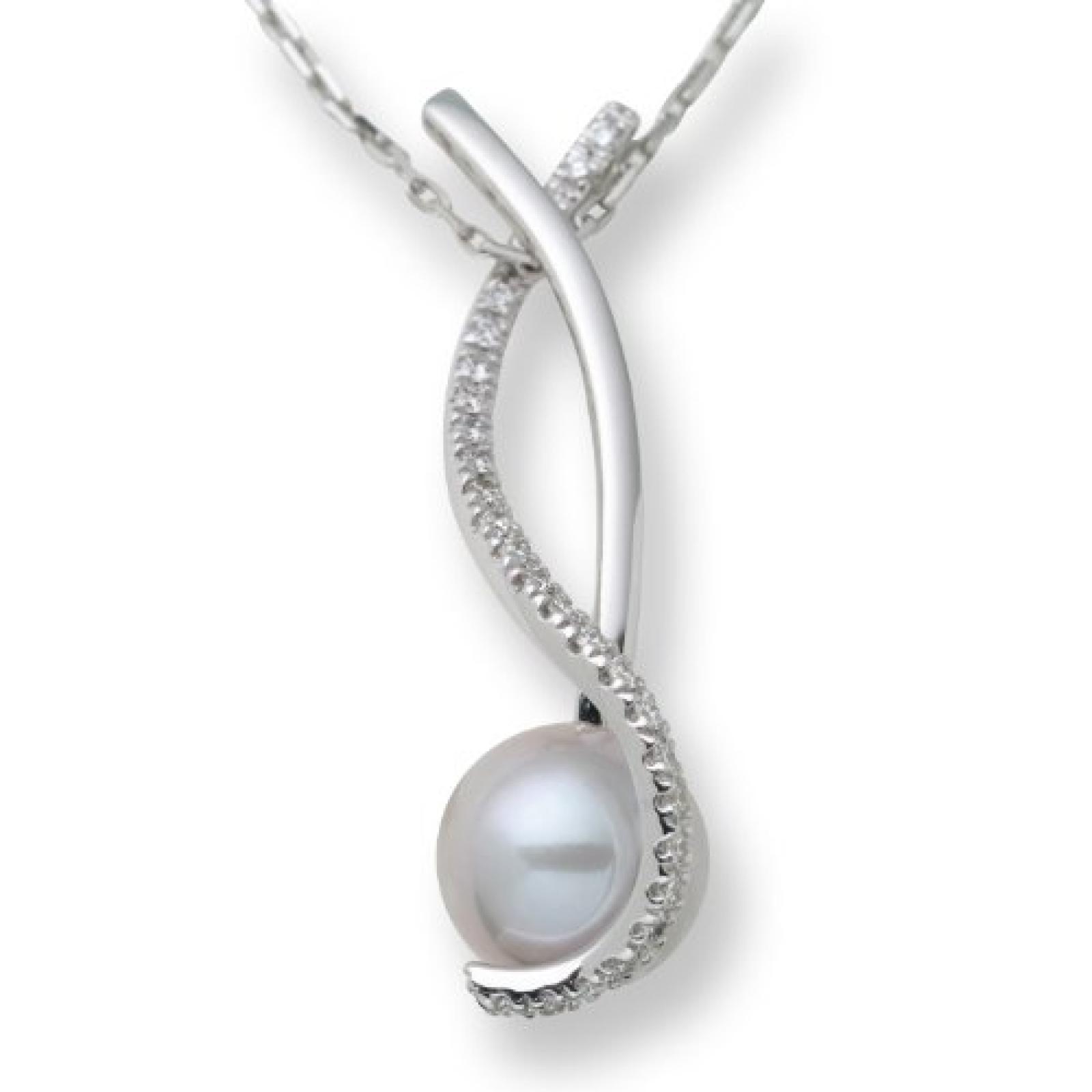 Miore M0842B Halskette 18 Karat (750) Weißgold mit graue Perle und Brillanten Miore M0842B Halskette 18 Karat (750) Weißgold mit graue Perle und Brillanten
