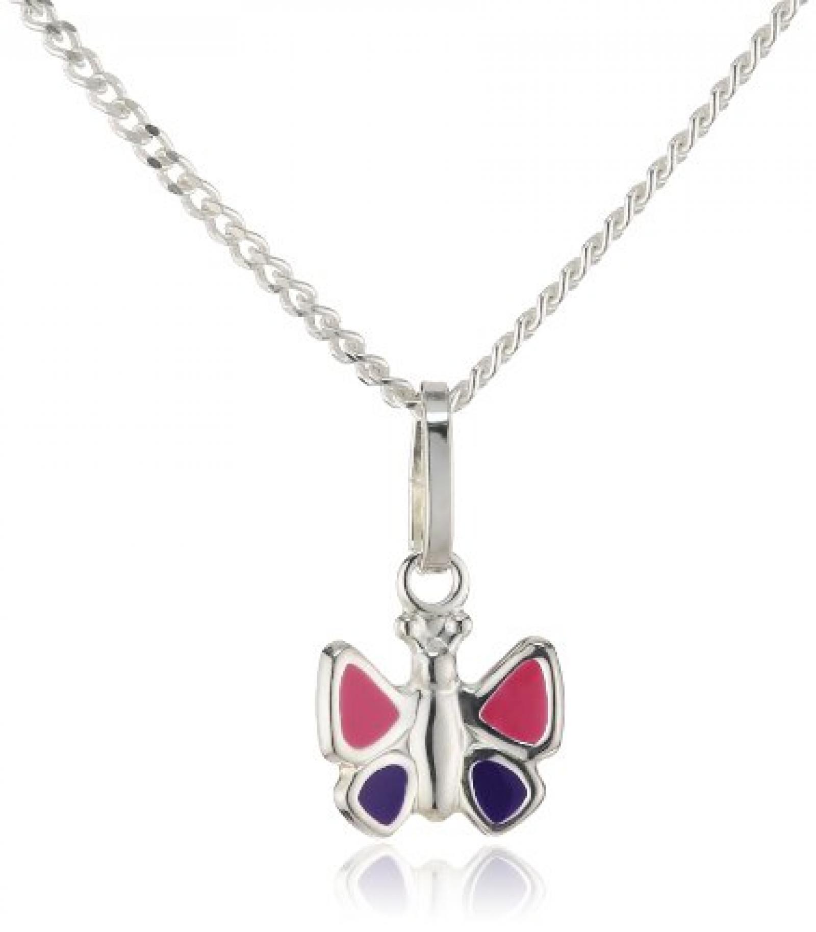 ZEEme Kinder-Anhänger mit Kette 925 Sterling Silber 38/36cm Schmetterling lack pink/lila 500244342 ZEEme Kinder-Anhänger mit Kette 925 Sterling Silber 38/36cm Schmetterling lack pink/lila 500244342