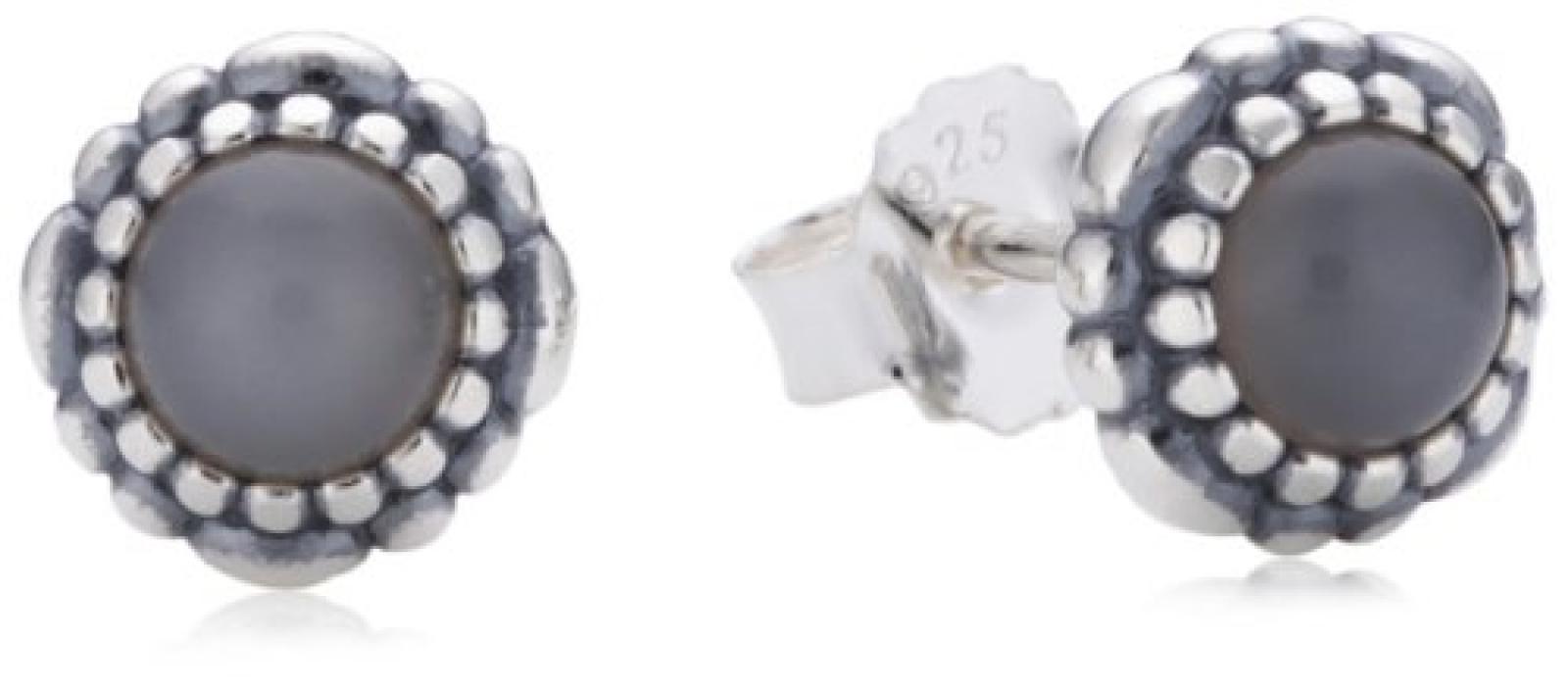 Pandora Damen-Ohrstecker 925 Sterling Silber Mondstein Stories grau 290543MSG Pandora Damen-Ohrstecker 925 Sterling Silber Mondstein Stories grau 290543MSG