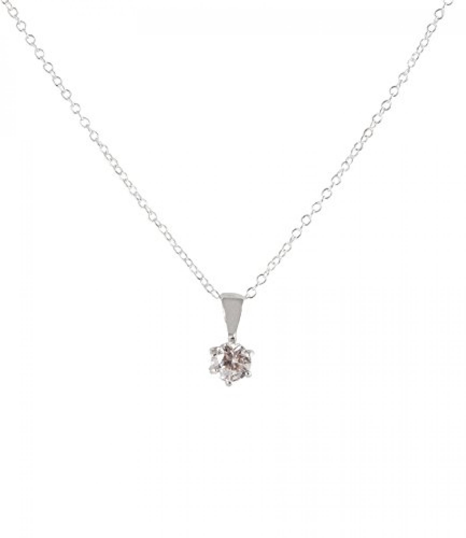 SIX filigrane Kette aus 925er Silber mit einzelnem Strassstein (22-945) SIX filigrane Kette aus 925er Silber mit einzelnem Strassstein (22-945)