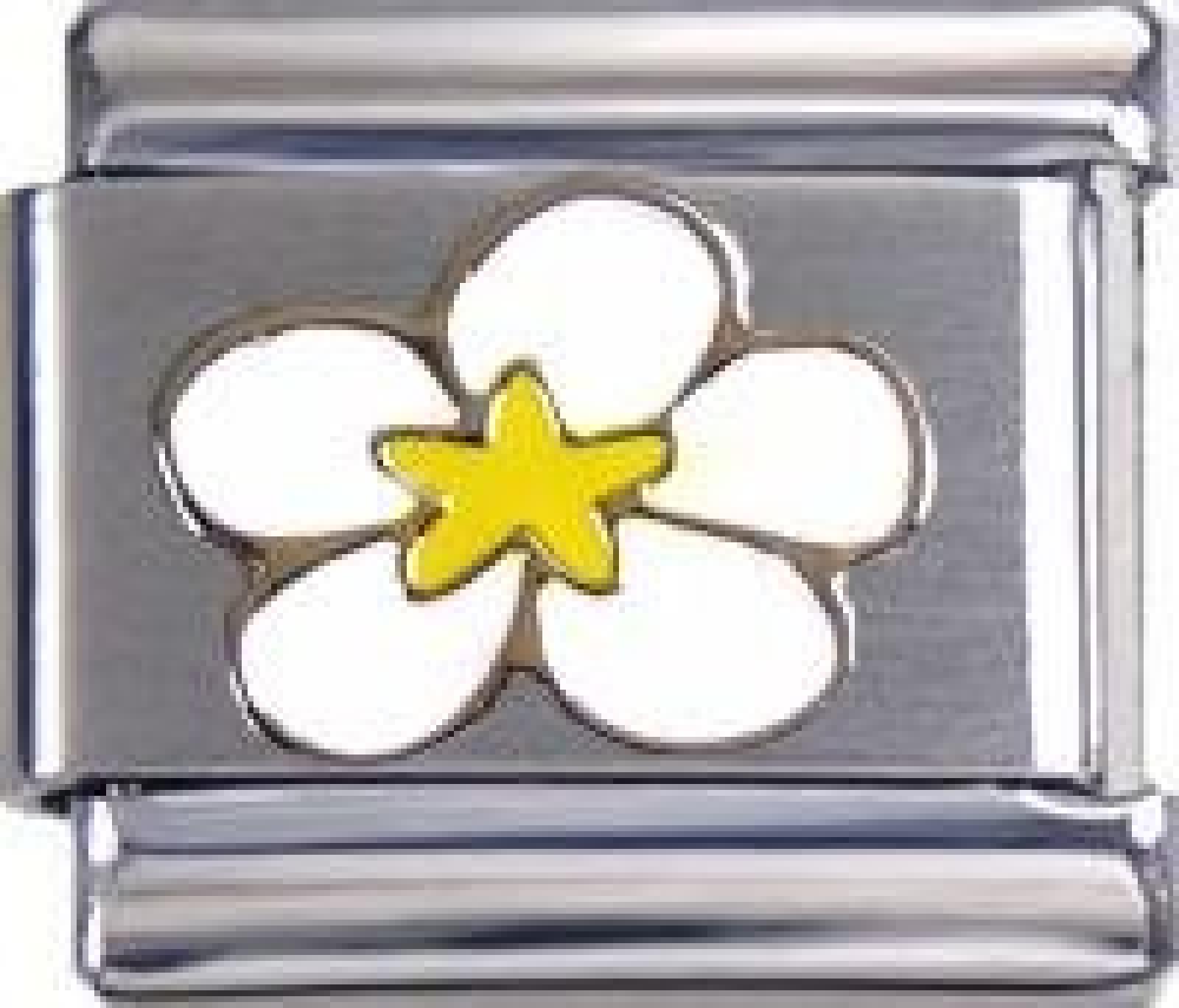 Italian Charms Module weiße Blume mit 5 Blütenblättern modul by Kult-Schmuck! 