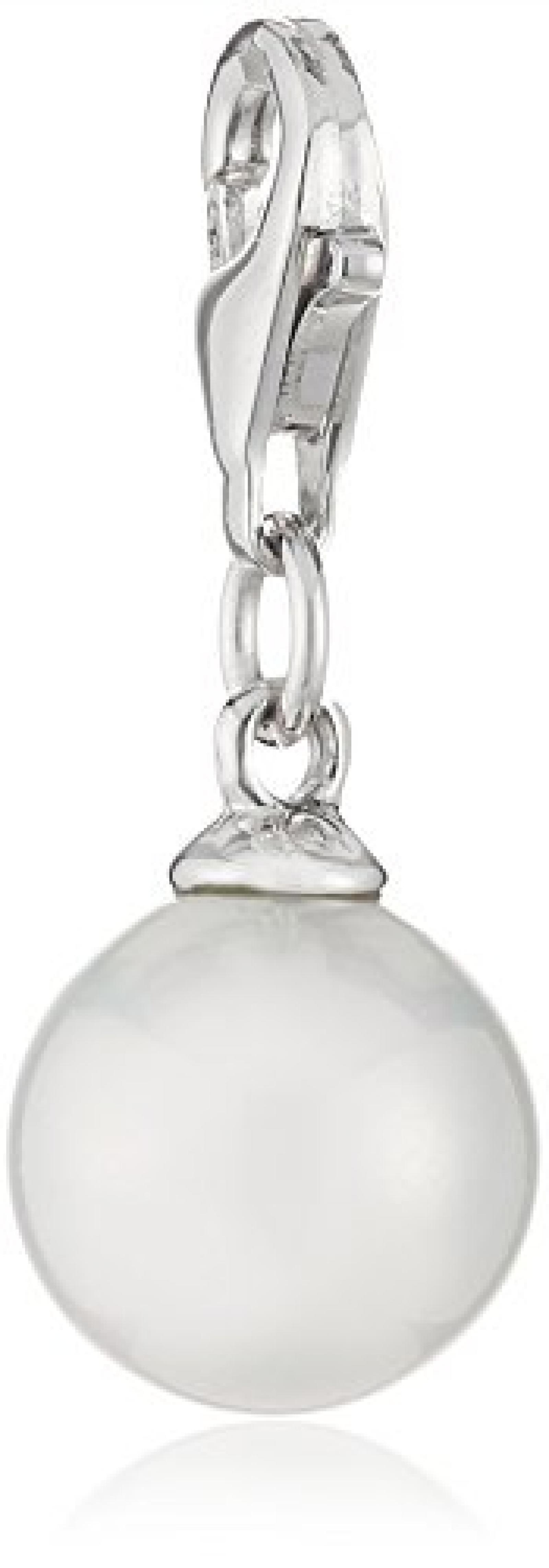 s.Oliver Damen-Charm 925 Sterling Silber Perle Durchmesser (Symbol) ca. 9 mm 398695 