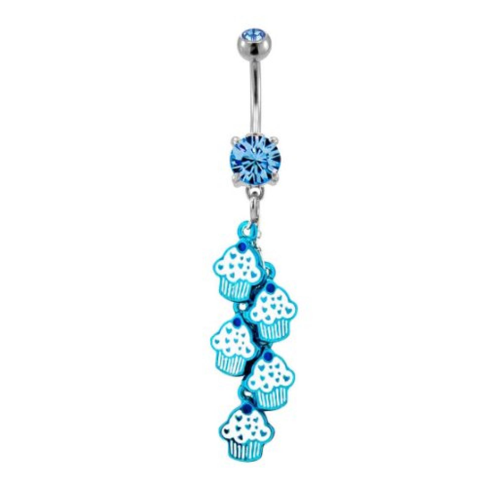 Metal Mafia Bauchnabelpiercing CHAINED BLUE CUPCAKES Metal Mafia Bauchnabelpiercing CHAINED BLUE CUPCAKES