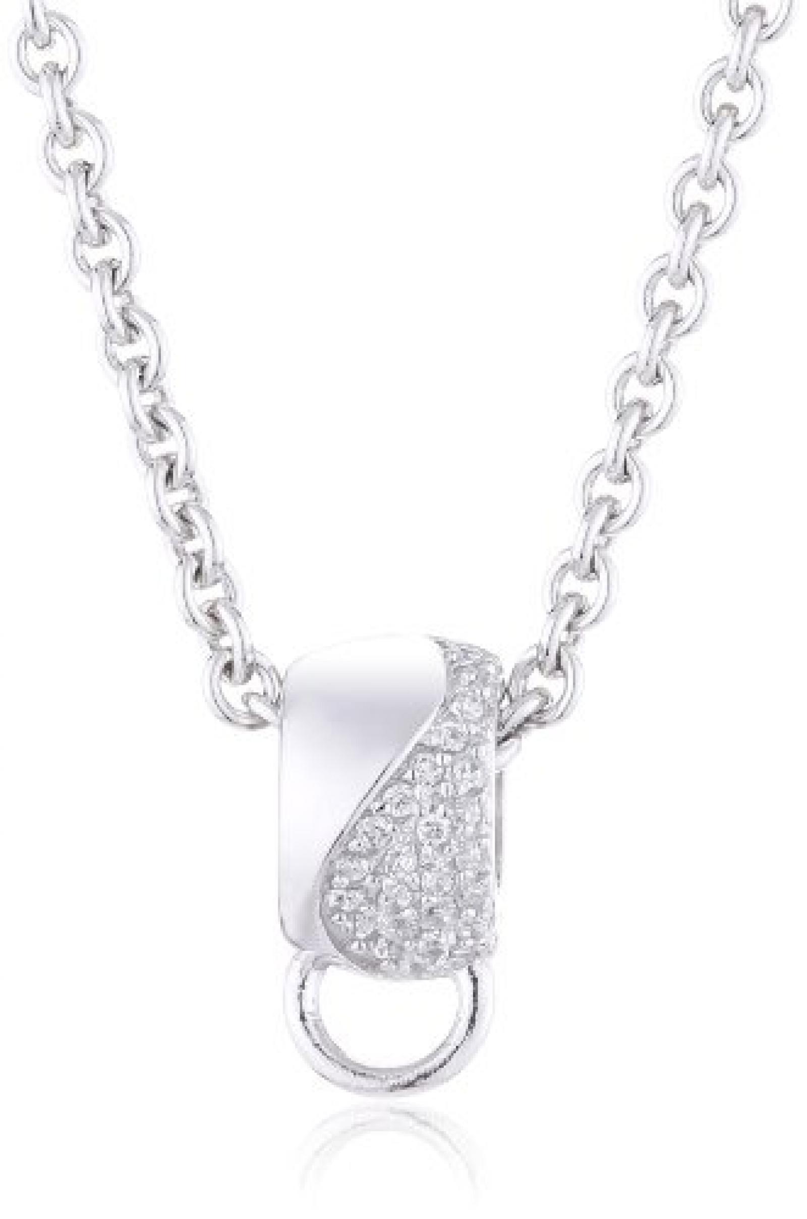 S.Oliver Jewels Collana Donna Con Zirconia | Catenina Con Pendente In Argento Sterling 925 Rodiato, 80 Cm