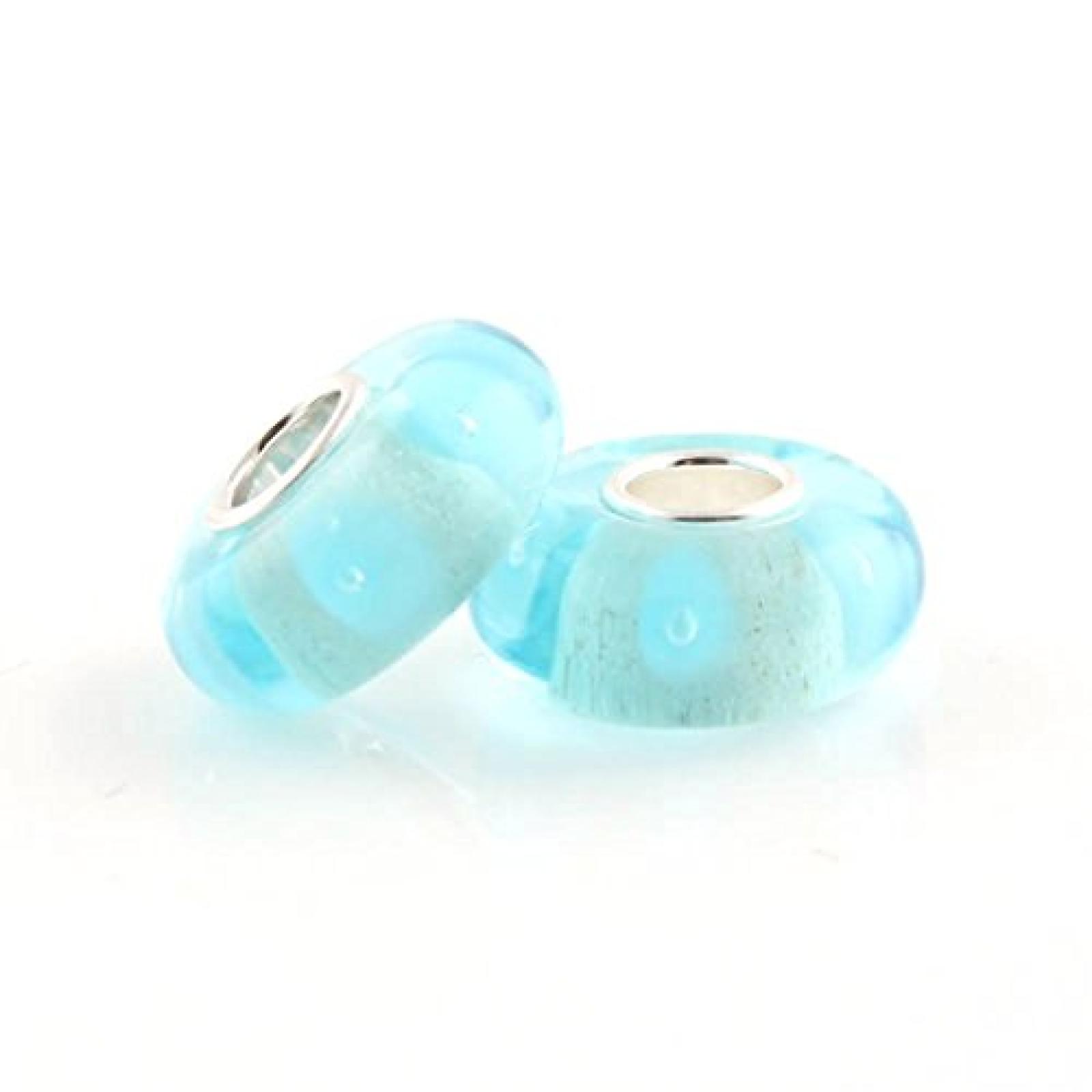 TAOTAOHAS Damen - European Armband Charms Beads, Sterling-Silber 925 mit hellblau Murano glas perlen, Mystiker TAOTAOHAS Damen - European Armband Charms Beads, Sterling-Silber 925 mit hellblau Murano glas perlen, Mystiker