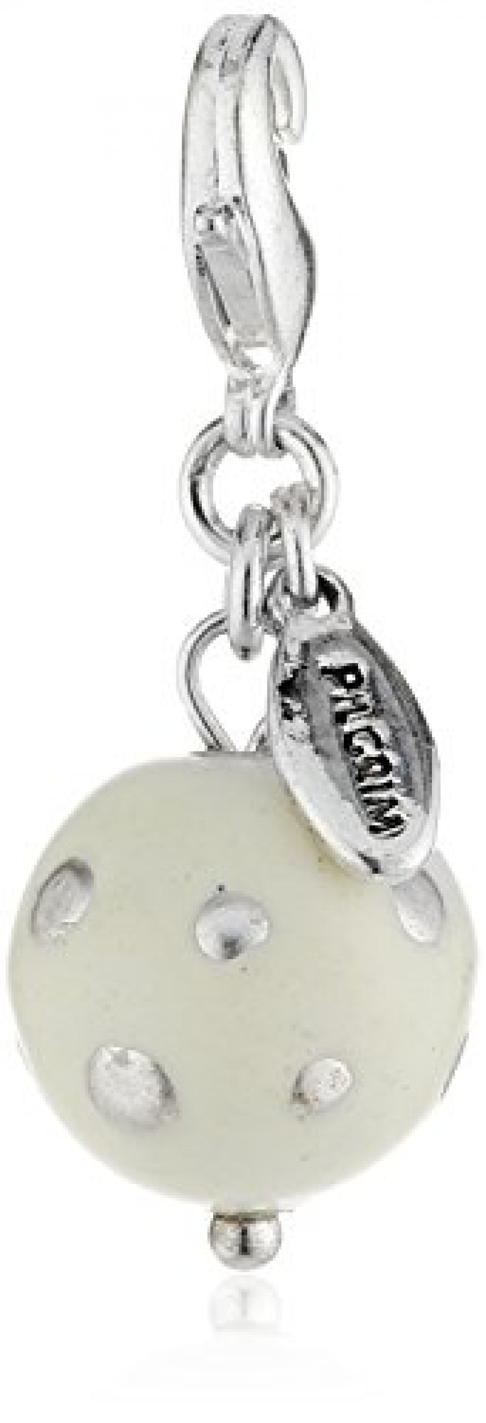 Pilgrim Damen-Charm Kugel wei&szlig; versilbert 560-192 