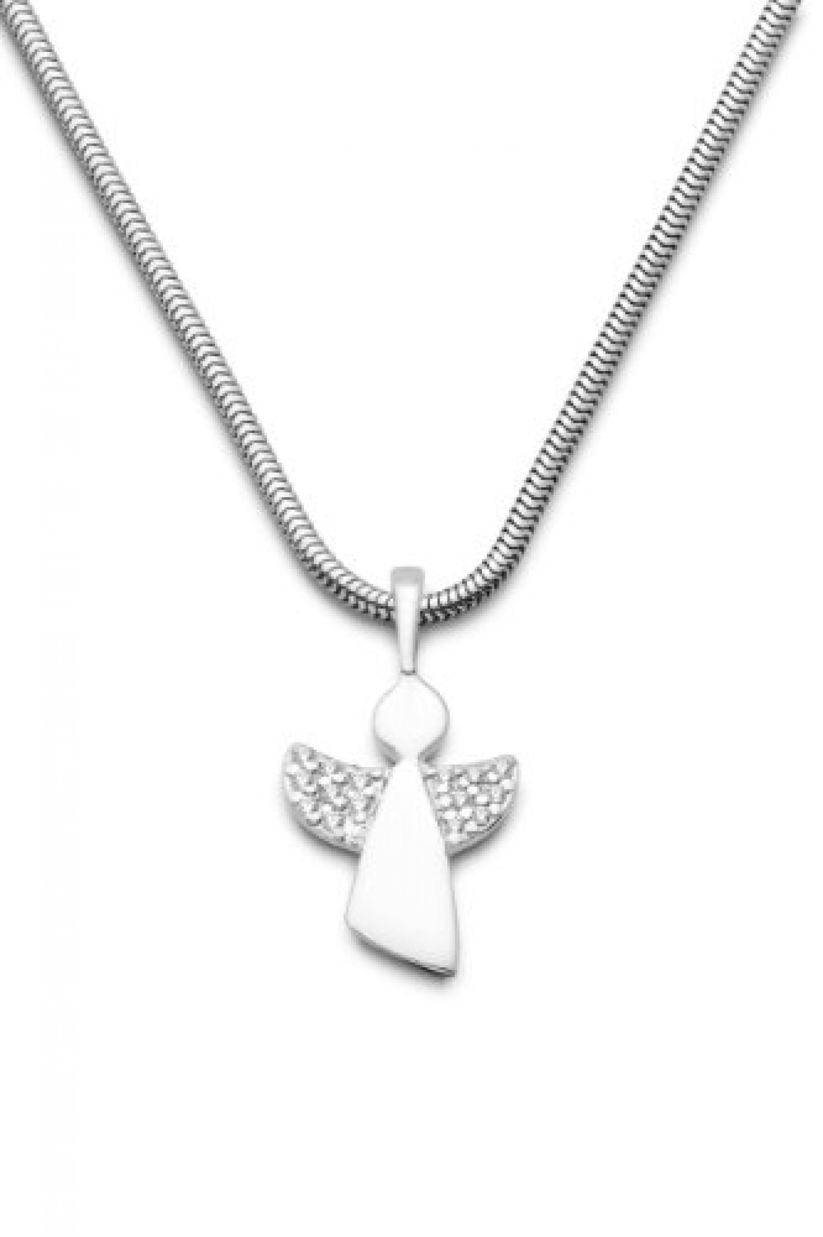 Miore Damen-Halskette 925 Sterling Silber mit Anhänger Schutzengel Zirkonia 45 cm MSM158N Miore Damen-Halskette 925 Sterling Silber mit Anhänger Schutzengel Zirkonia 45 cm MSM158N