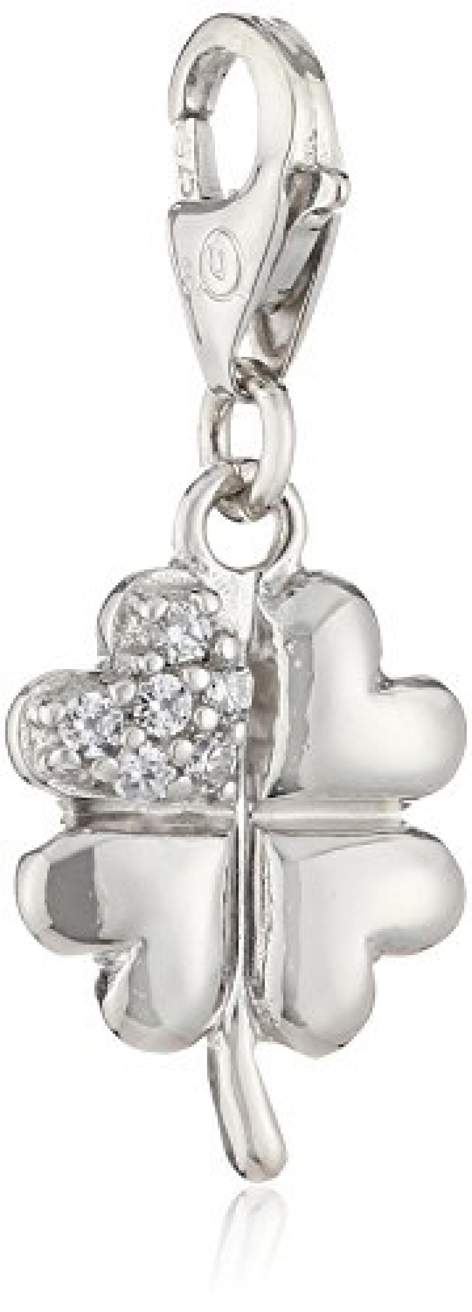 s.Oliver Damen-Charm 925 Sterling Silber Kleeblatt Durchmesser (Symbol) ca. 16 mm 385640 