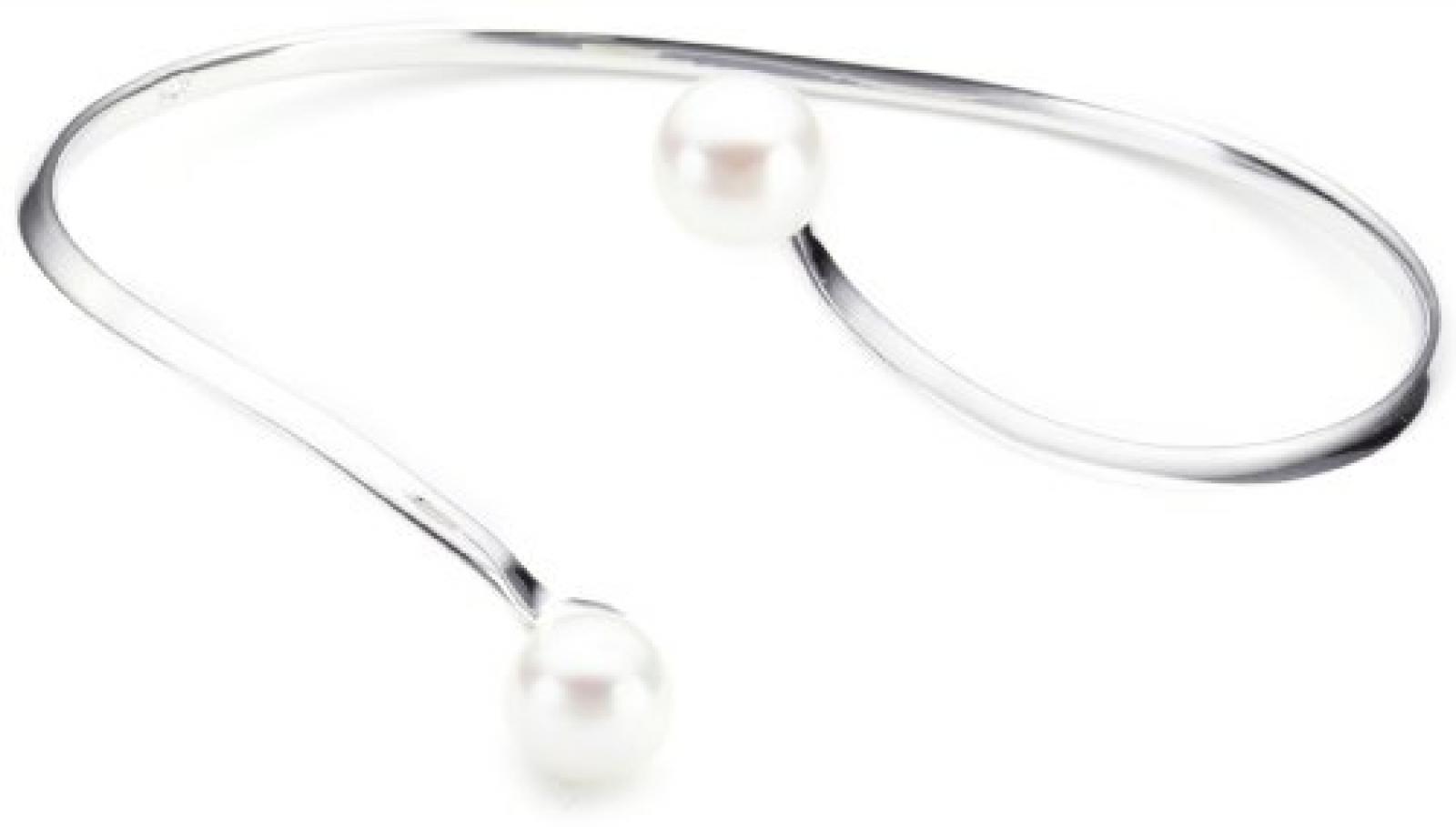 Bella Donna Damen Perlen-Armreif 925/000 Silber 2 Süsswasser-Zuchtperlen 7,5 - 8,0 mm Button 655201 Bella Donna Damen Perlen-Armreif 925/000 Silber 2 Süsswasser-Zuchtperlen 7,5 - 8,0 mm Button 655201