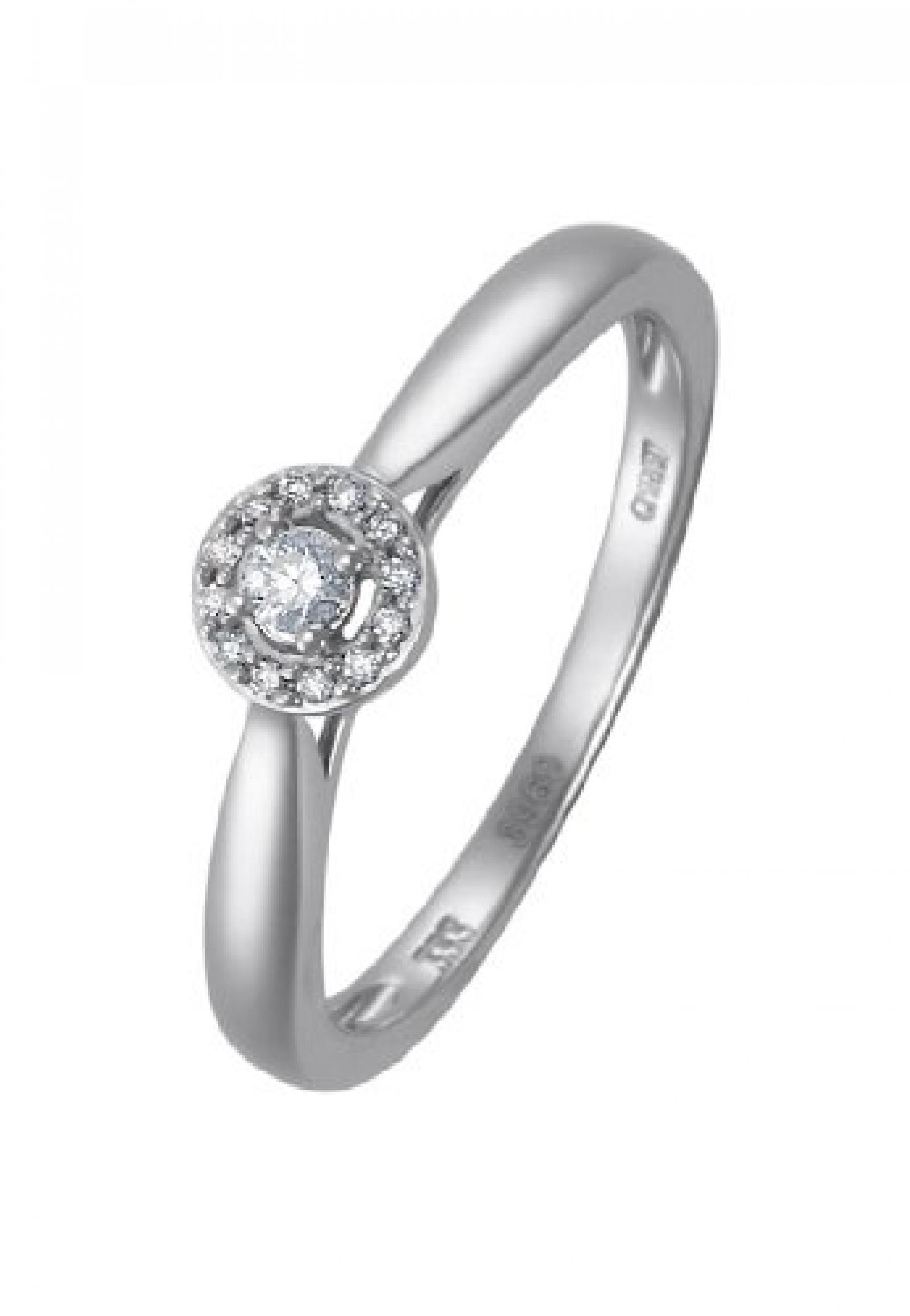 CHRIST Diamonds Damen-Ring 333er Weißgold 13 Brillanten ca. 0,10 ct. (weißgold) 