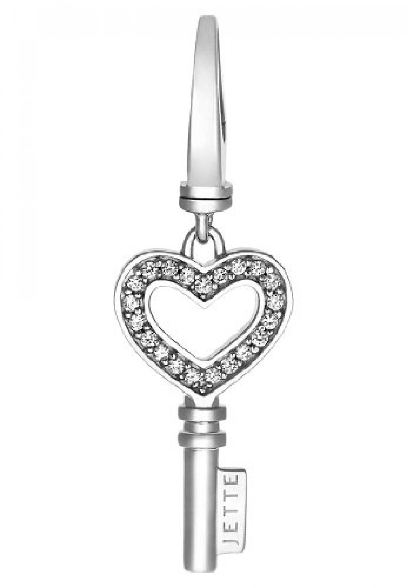 JETTE Charms Damen-Charm CHARM 925er Silber 21 Zirkonia One Size, silber 