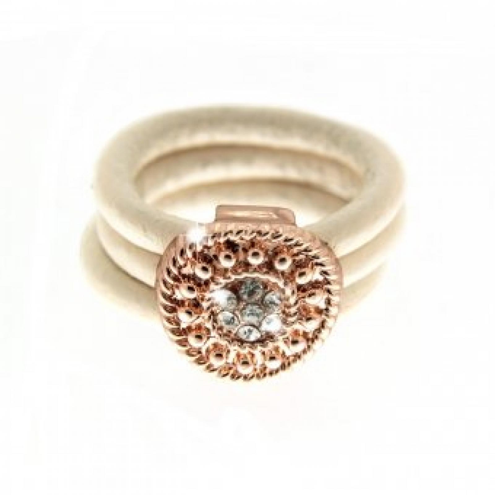 Sweet Deluxe Ring Alana, rosegold/creme/crystal 