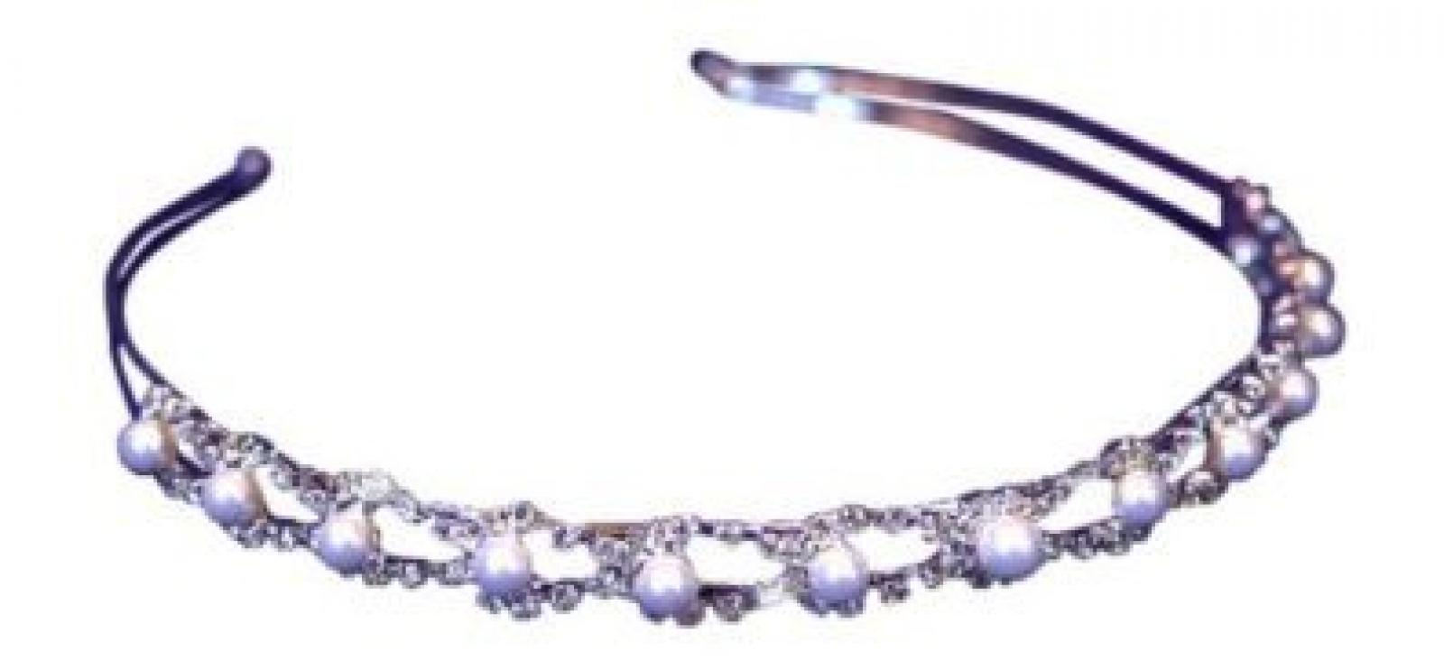 Silber Kristall Strass and Perle Stirnband Hochzeit Abschlussball Tiara Diadem (14cm x 1cm) mit PreciousBags Schutz-Staubbeutel Silber Kristall Strass and Perle Stirnband Hochzeit Abschlussball Tiara Diadem (14cm x 1cm) mit PreciousBags Schutz-Staubbeutel