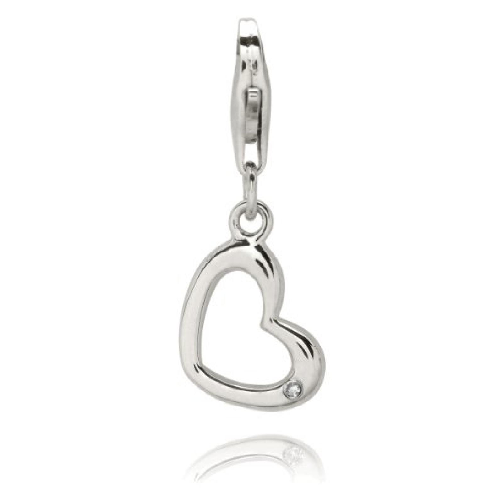 Rafaela Donata Damen-Charm Secret Diamonds Herz Sterling Silber weiß 60901022 