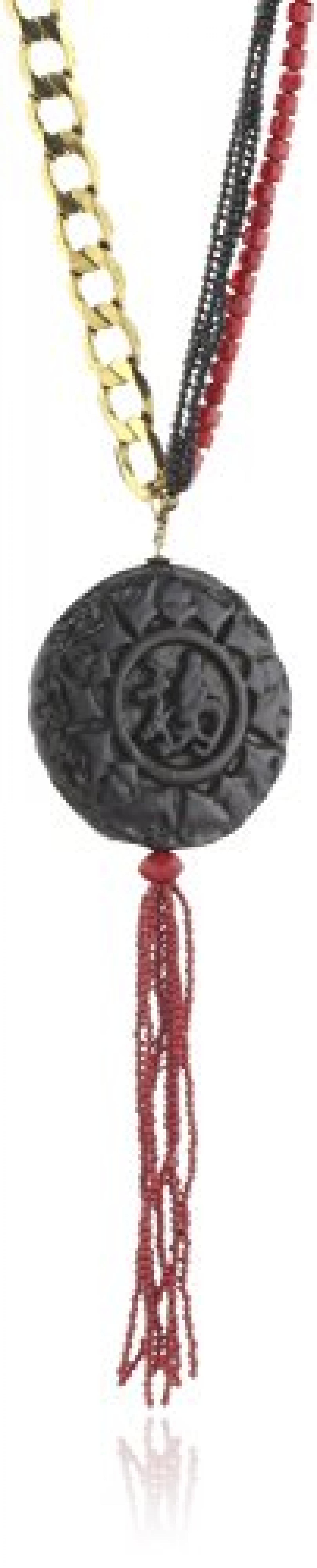 Sweet Deluxe Damen-Kette Buddha Solenn gold ant./schwarz/rot 112cm 00790 Sweet Deluxe Damen-Kette Buddha Solenn gold ant./schwarz/rot 112cm 00790
