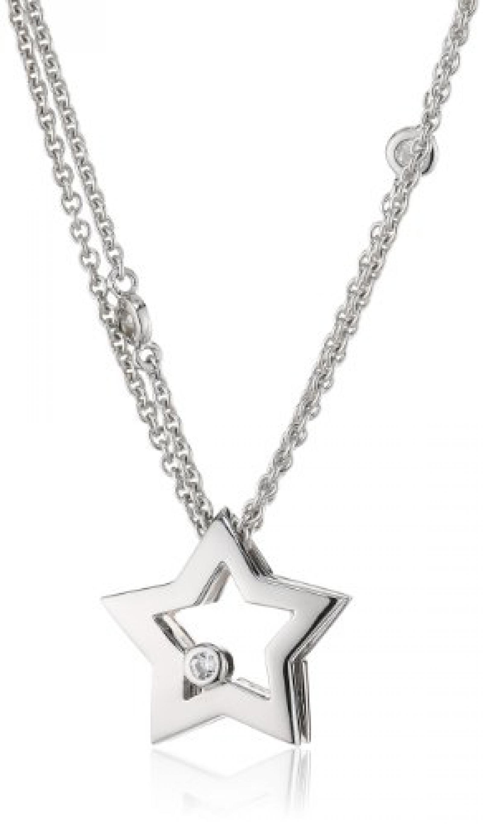 Viventy Damen-Halskette 925 Sterling Silber mit 1 Zirkonia in weiss Länge ca. 43 cm 763558 