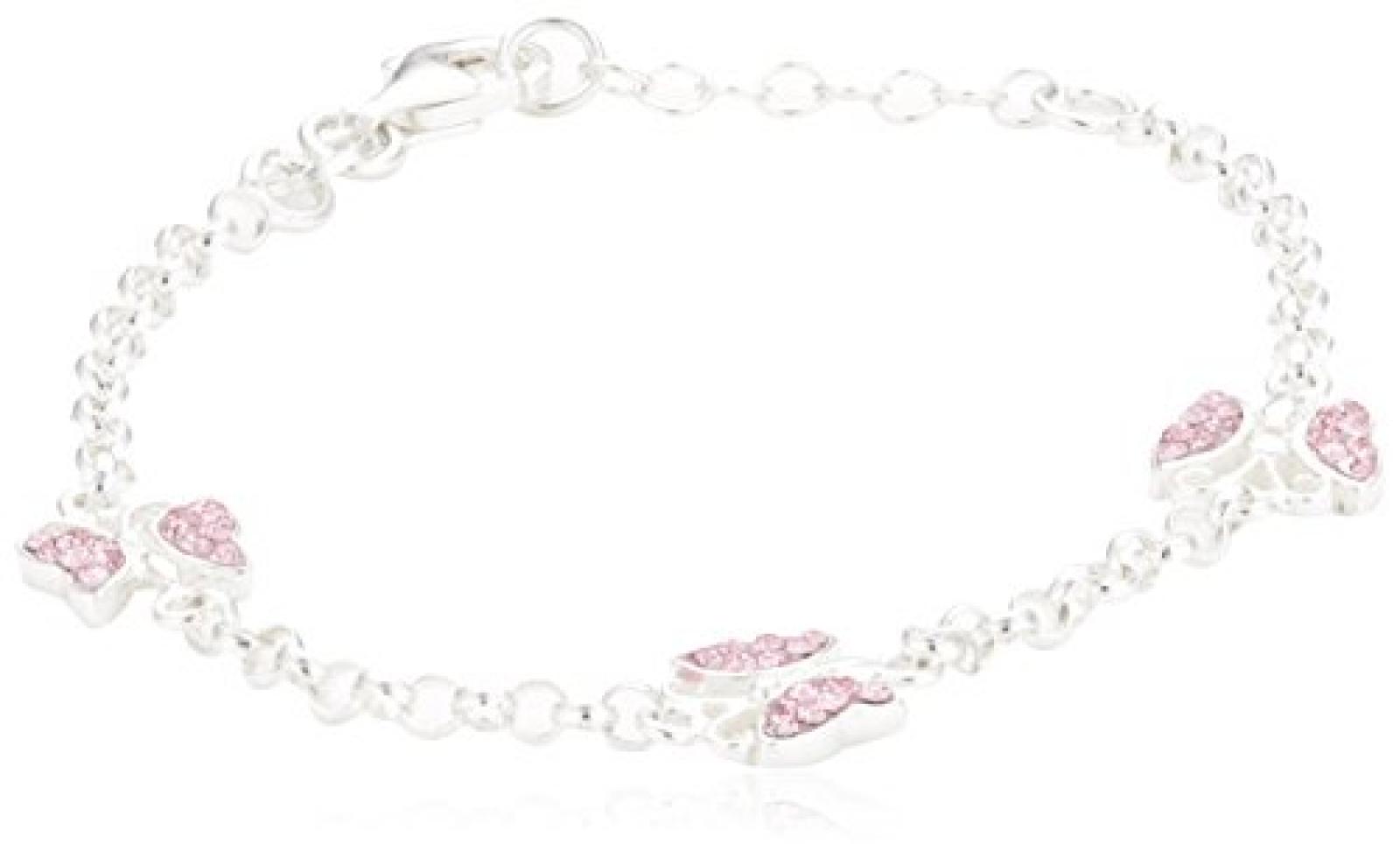 ZEEme Kinder-Armband Silber 925 Schmetterling 16/14cm Kristall pink 299260046-16-1 ZEEme Kinder-Armband Silber 925 Schmetterling 16/14cm Kristall pink 299260046-16-1