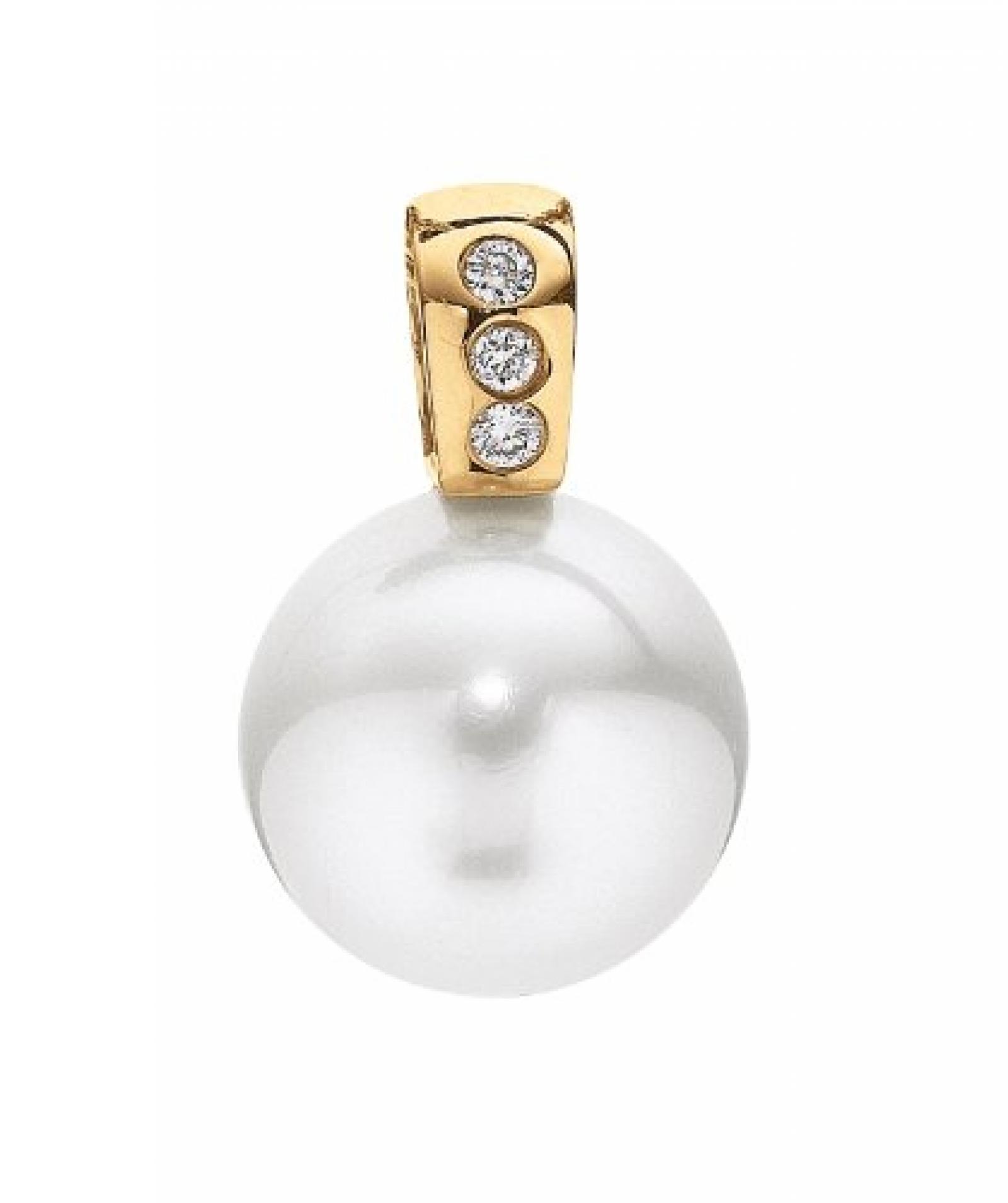 Adriana Stella di Notte Damen-Anh&auml;nger S&uuml;dsee Zuchtperlenmit Brillant 585 Gelbgold Stella Di Notte N20 