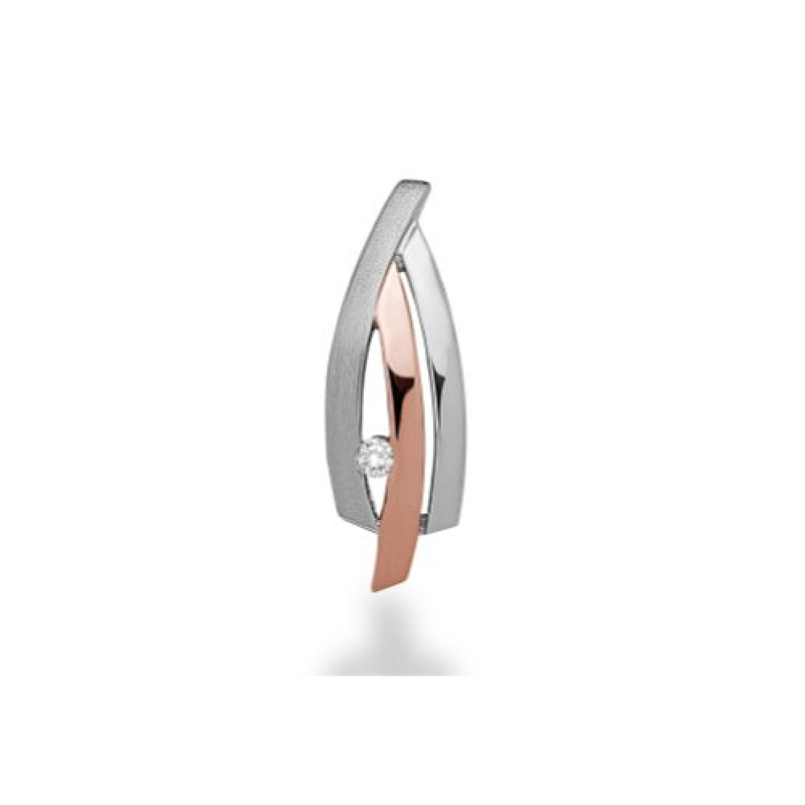 Miore Damen-Anhänger 14 Karat (585) matt und glanz Weiß-/Rotgold mit Brillanten MH4004P Miore Damen-Anhänger 14 Karat (585) matt und glanz Weiß-/Rotgold mit Brillanten MH4004P