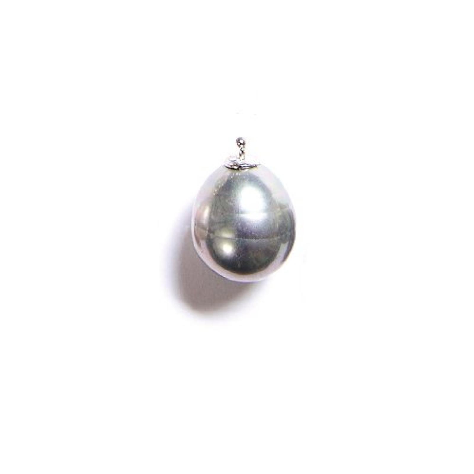 Heide Heinze Perle Pendenti Per Orecchini A Cerchio, Coppia Grey Big - Gocce In Resina, 12x14 Mm, Cod. H22E1293