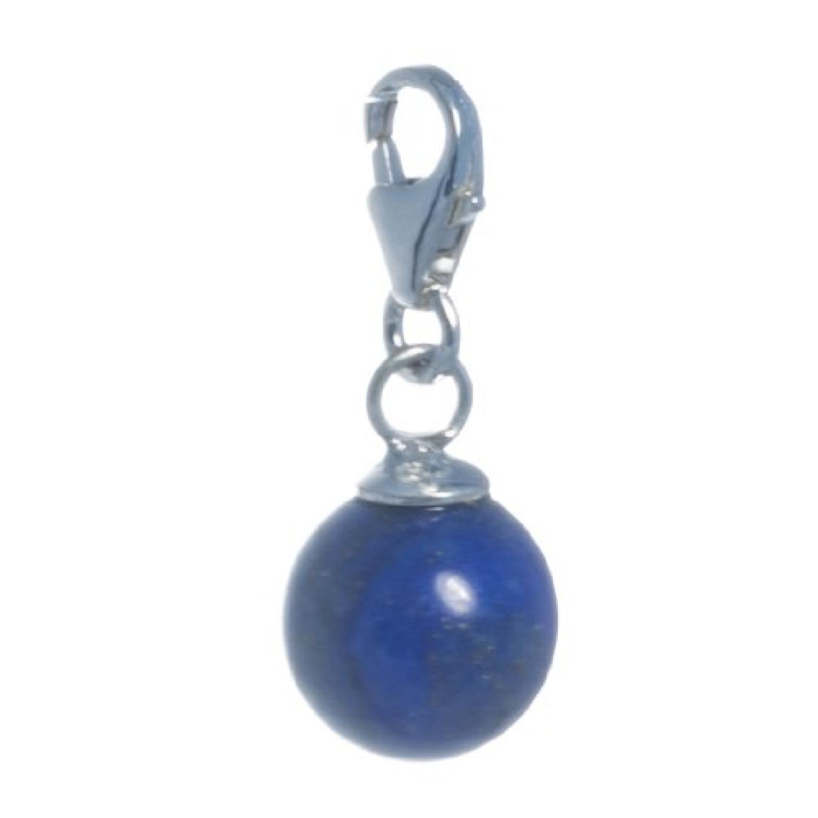 Bella Carina Damen Charm Anhänger mit Lapislazuli Kugel 8 mm, 925 Sterling Silber Bella Carina Damen Charm Anhänger mit Lapislazuli Kugel 8 mm, 925 Sterling Silber