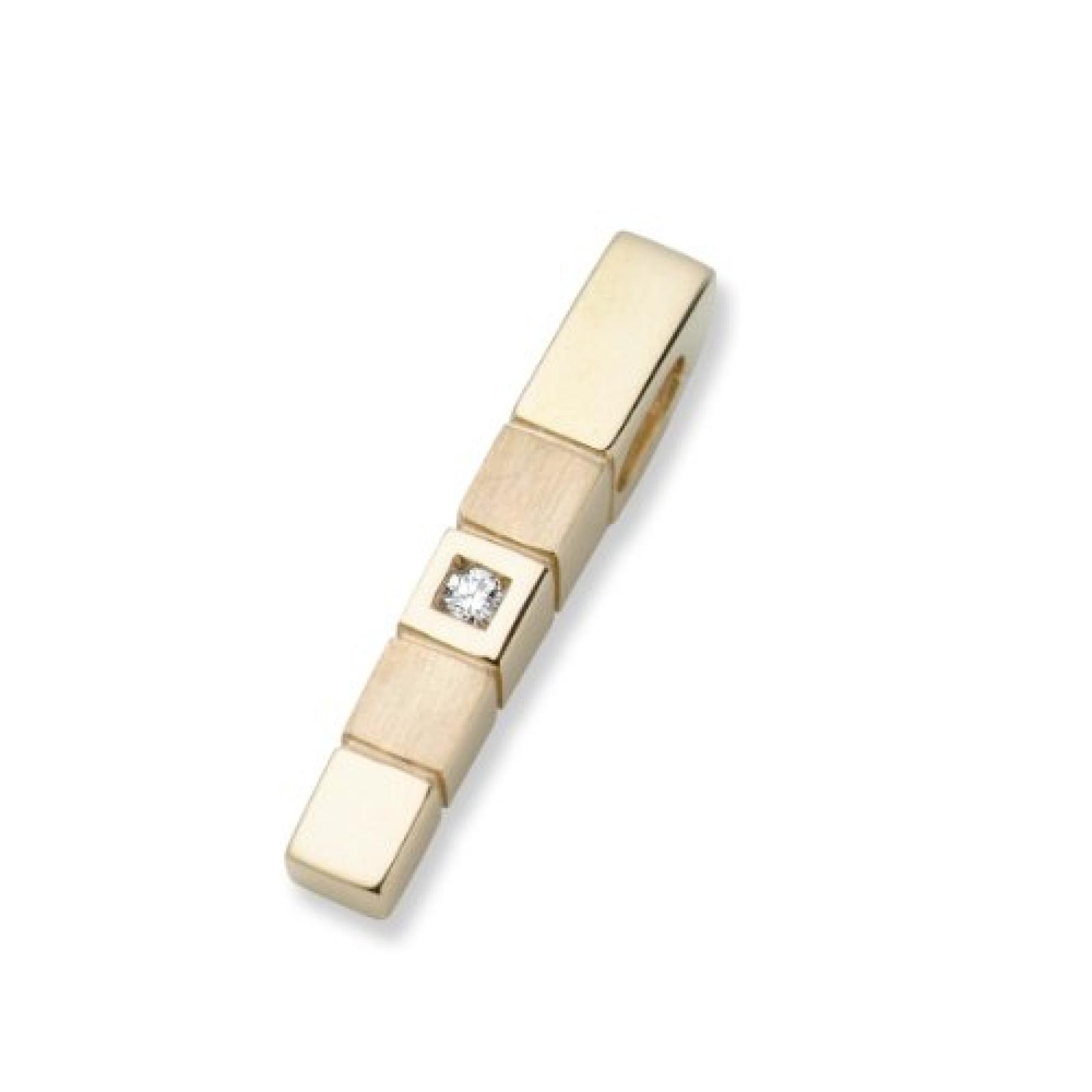 Miore MM007P Anh&auml;nger 14 Karat (585) matt und glanz Gelbgold mit Brillant ca.0,02Ct 