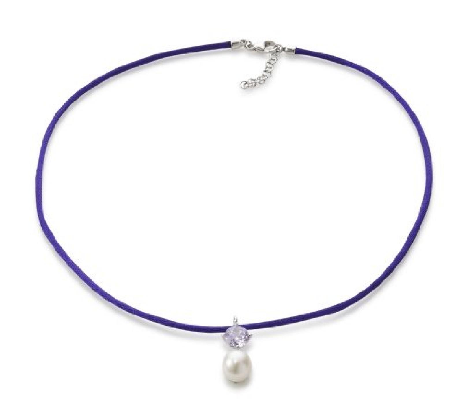 Adriana Damen-Kette S&uuml;&szlig;wasser Zuchtperlen purple rain 925 Sterling-Silber Rainbow 42 cm RAK-V 