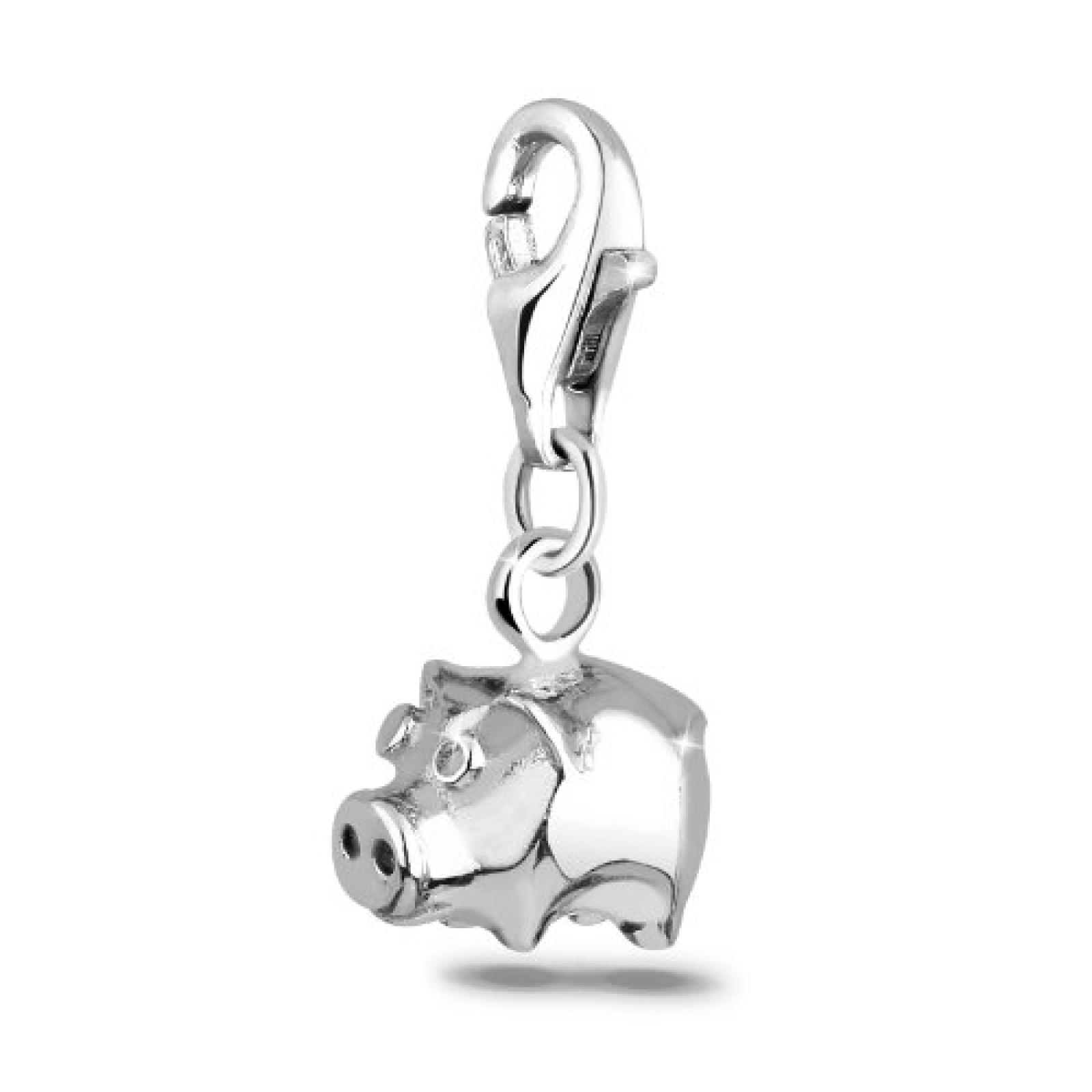 Elli Damen-Charm Schwein 925 Sterlingsilber 0408572311 