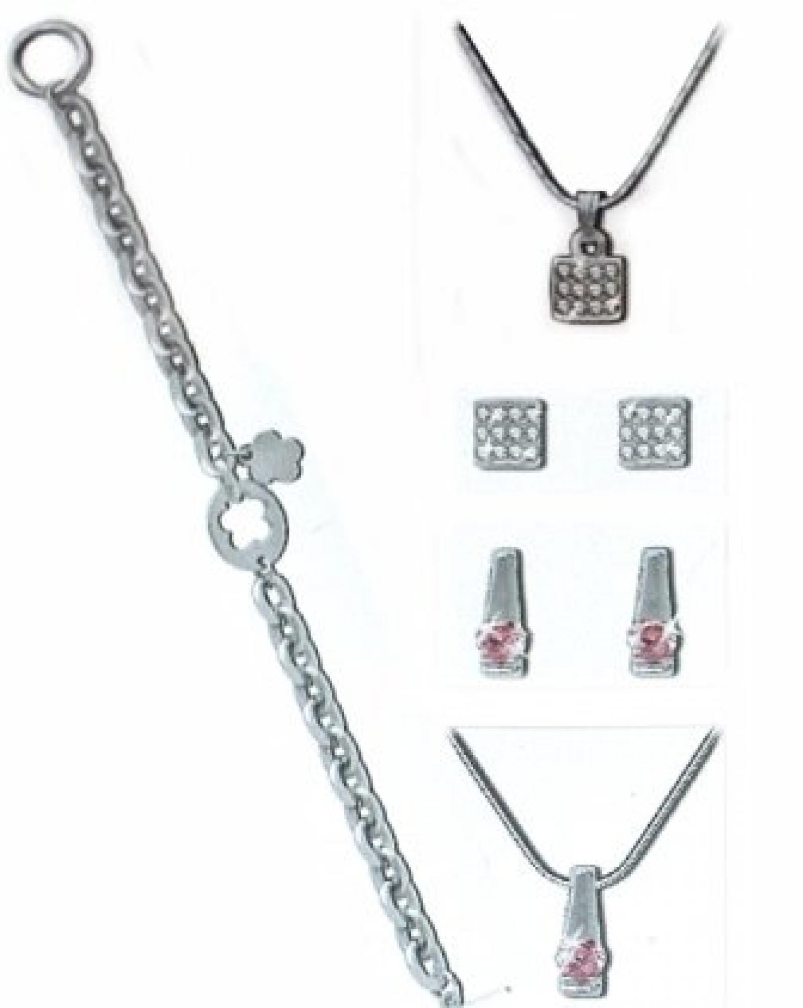 Pierre Cardin Damen Frauen Modeschmuck 2 Pendant Ohrringe & Halskette Schmuckset 