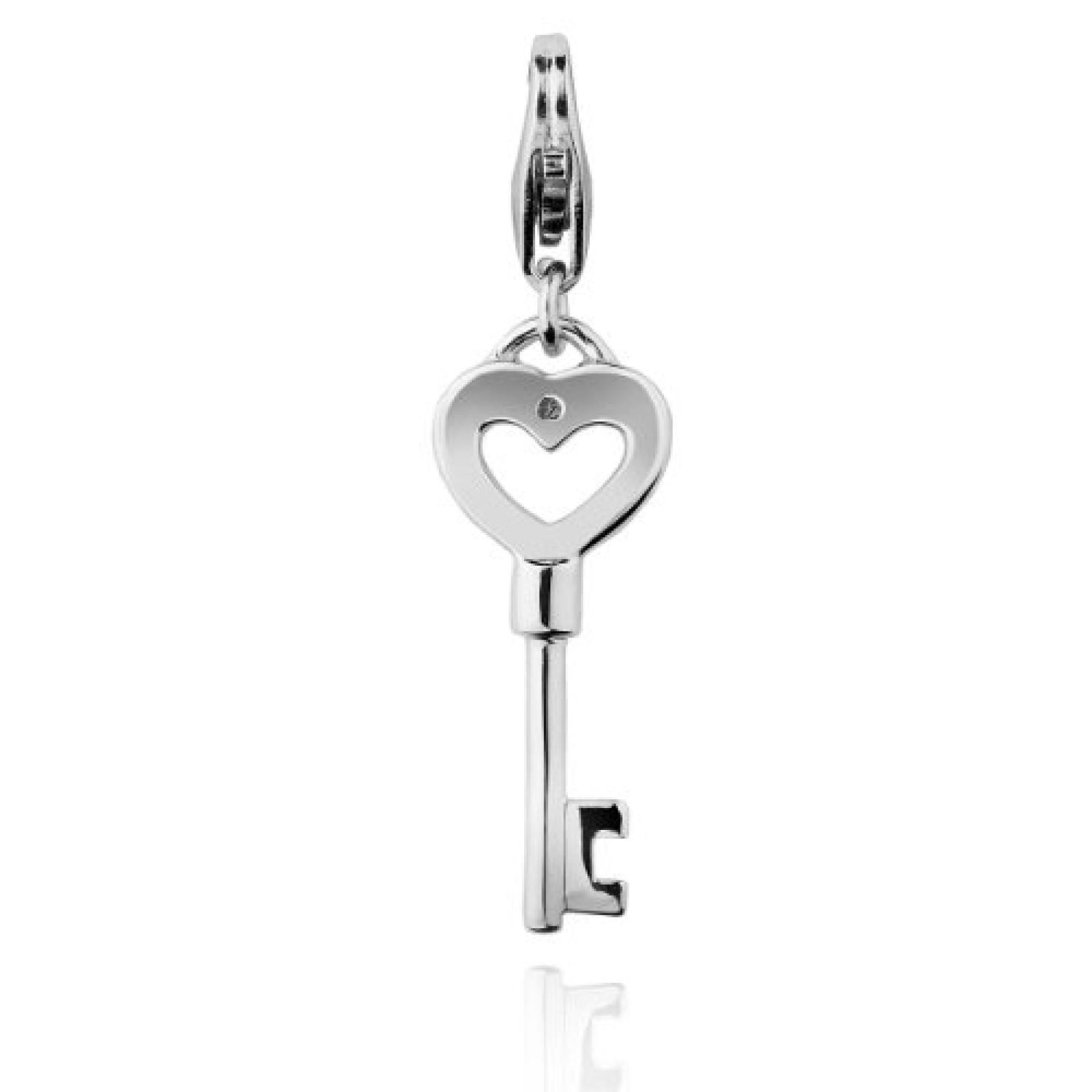 Rafaela Donata Damen-Charm Schlüssel Herzform Diamond Collection 925 Sterling Silber Diamant 60250013 Rafaela Donata Damen-Charm Schlüssel Herzform Diamond Collection 925 Sterling Silber Diamant 60250013