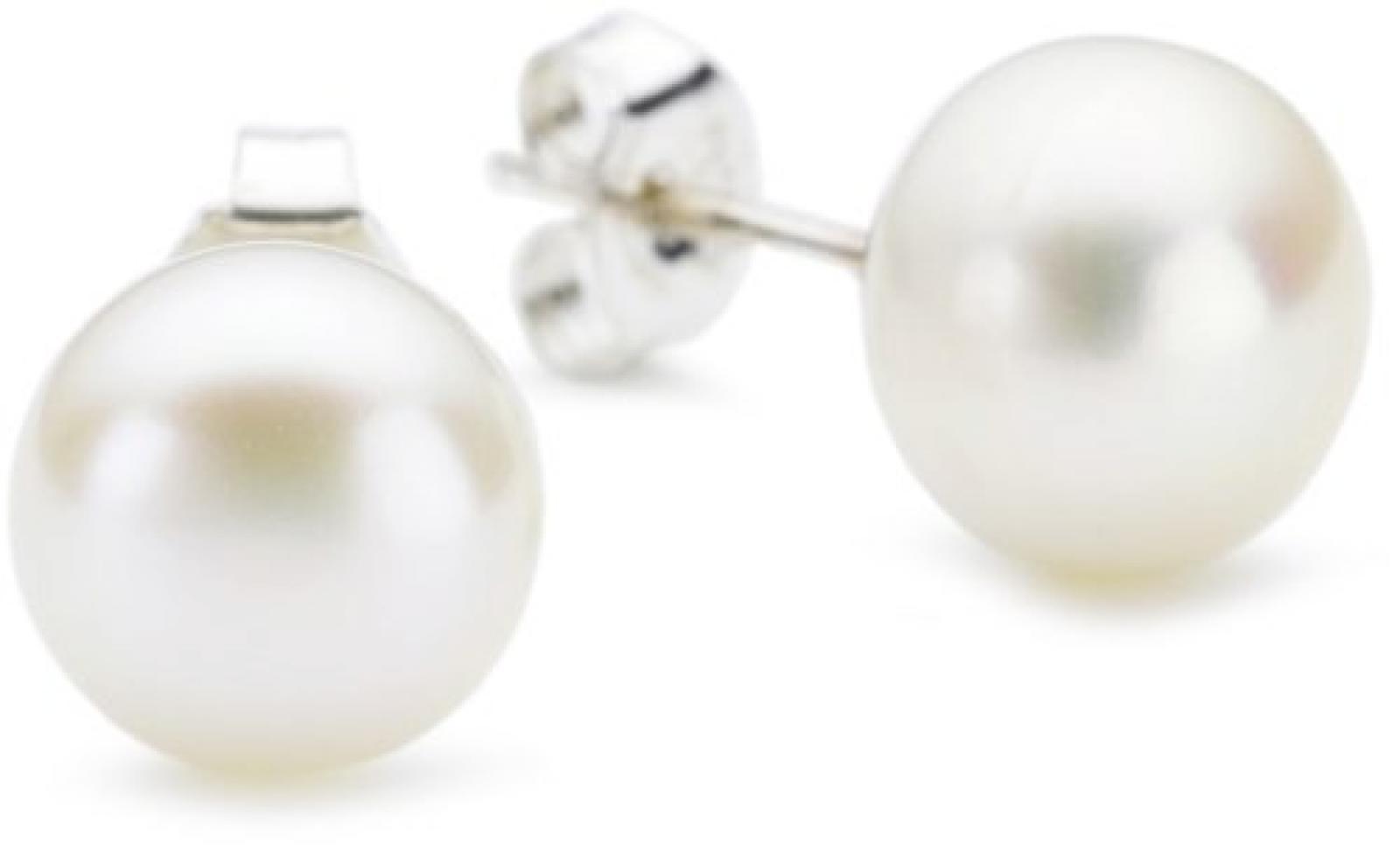 Bella Donna Damen Perlen-Ohrstecker  925/000 Silber 2 S&uuml;sswasser-Zuchtperlen 8,5 - 9,0 mm Button 655287 