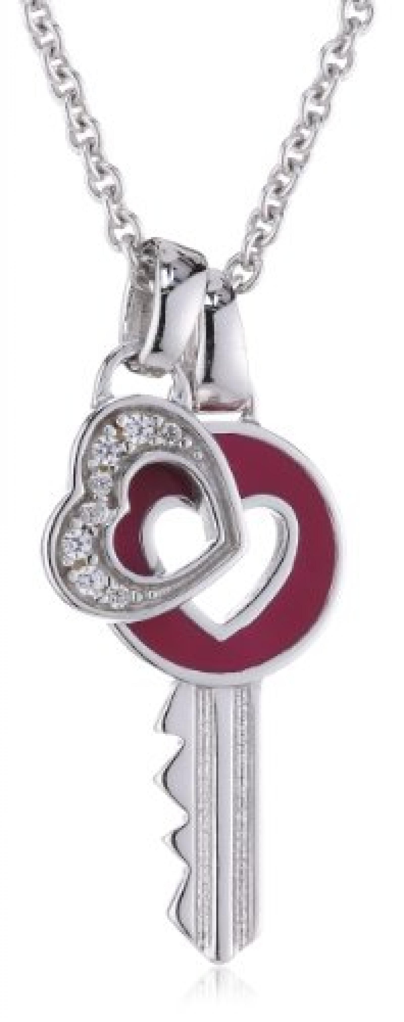 Esprit Damen-Kette love passion 925 Sterlingsilber 8 Zirkonia farblos 42-45cm S.ESNL92162A420 