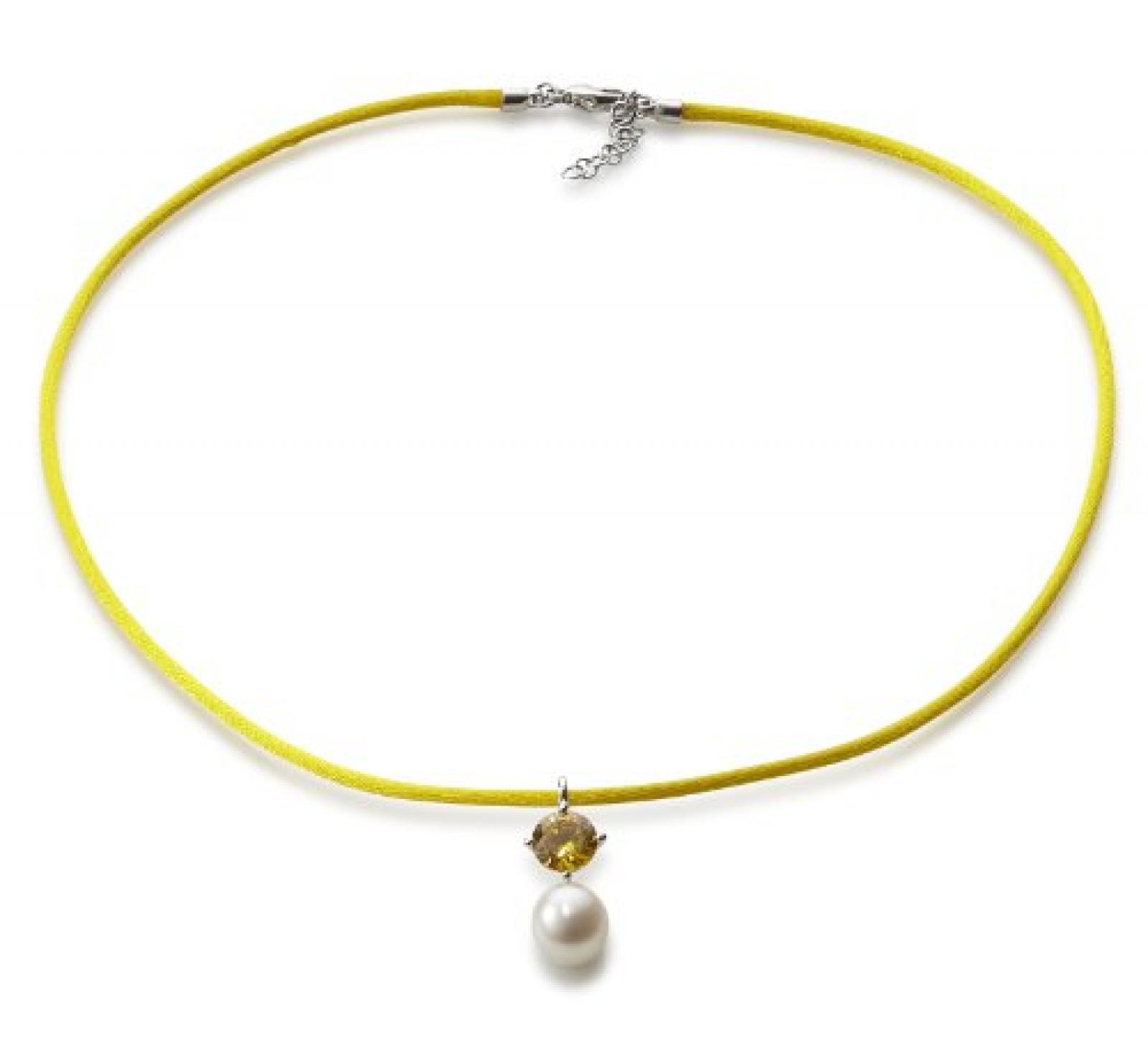 Adriana Damen-Kette S&uuml;&szlig;wasser Zuchtperlen mango 925 Sterling-Silber Rainbow 42 cm RAK-Y 