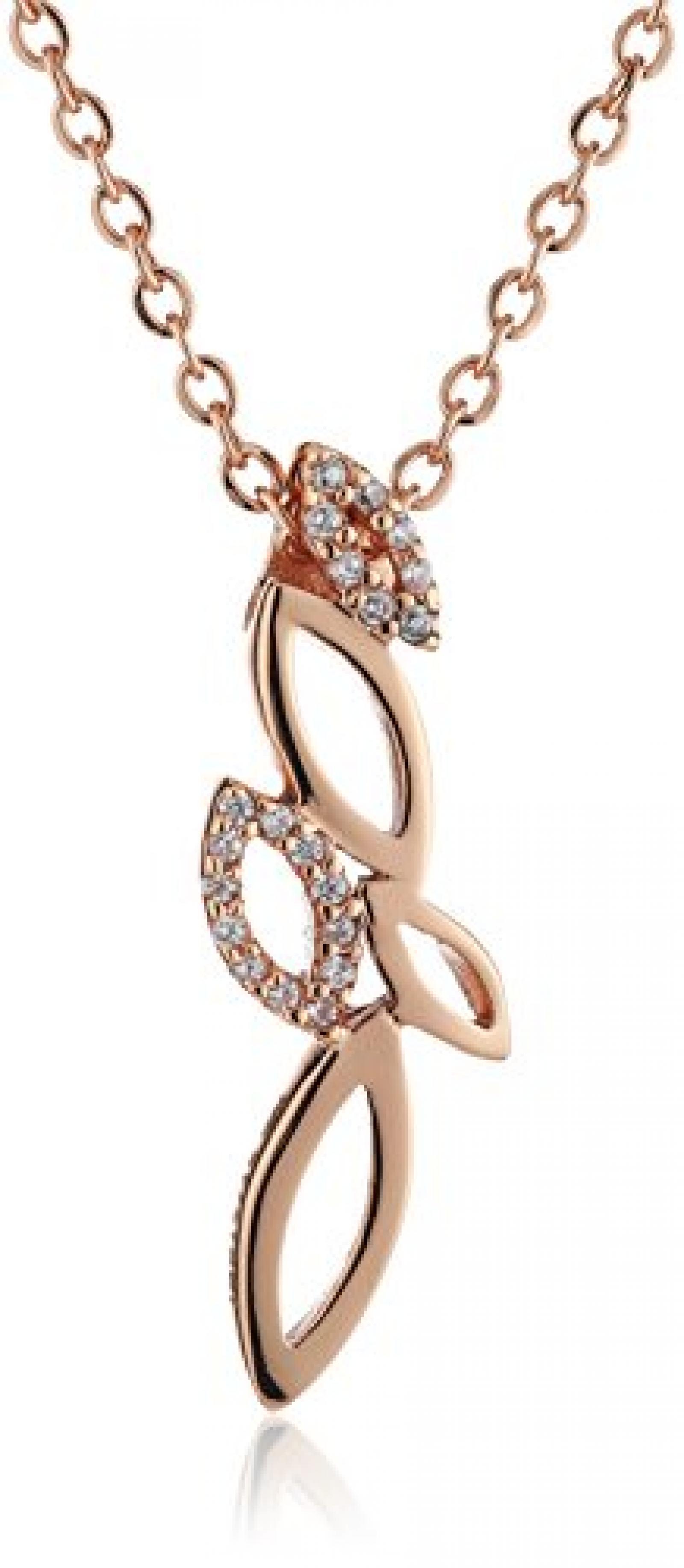 Mike Ellis New York Damen Halskette Edelstahl Zirkonia wei&szlig; D1513A/1 