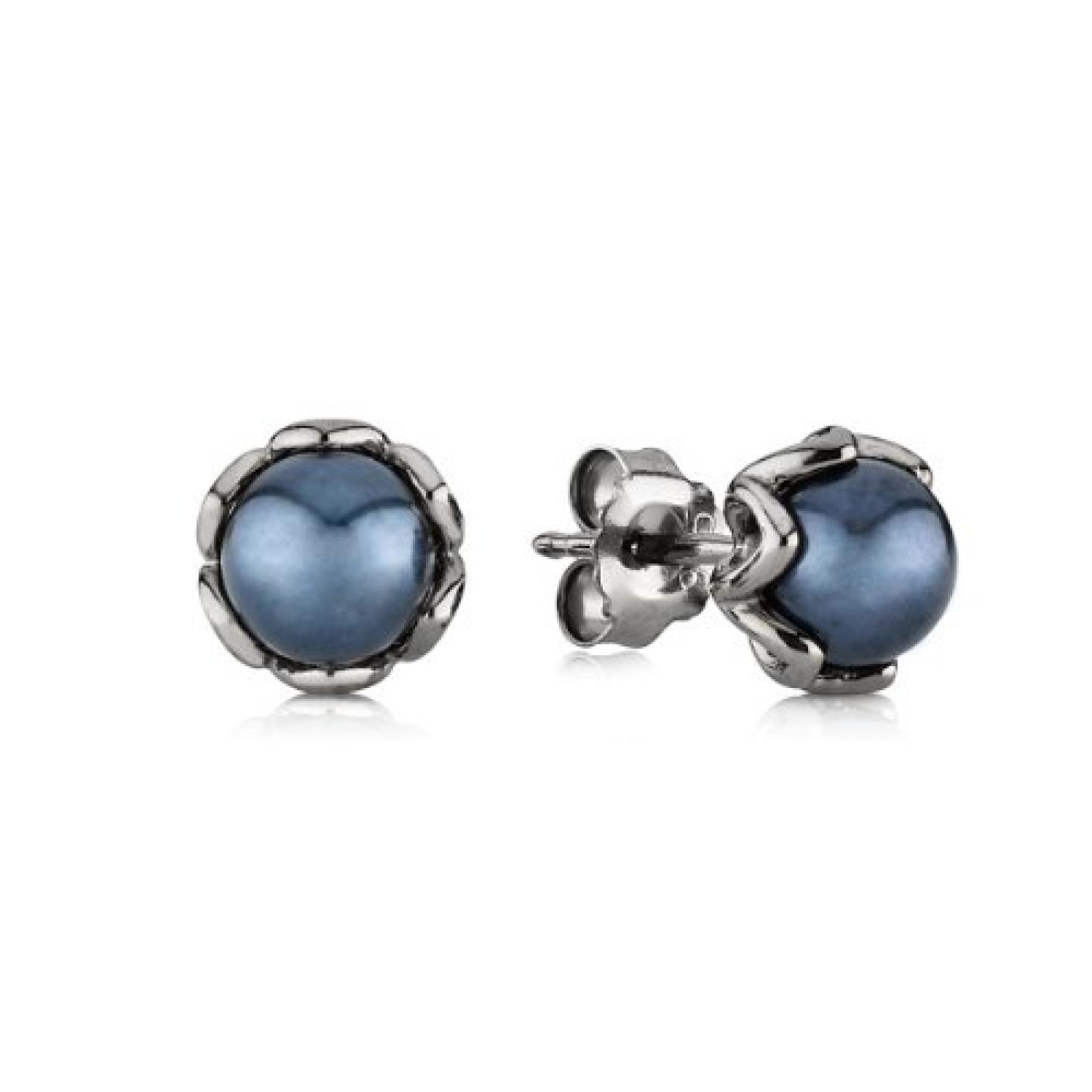 Pandora Damen-Ohrringe 925 Sterling Silber Süßwasser Zuchtperle blau 290533BRPDB Pandora Damen-Ohrringe 925 Sterling Silber Süßwasser Zuchtperle blau 290533BRPDB