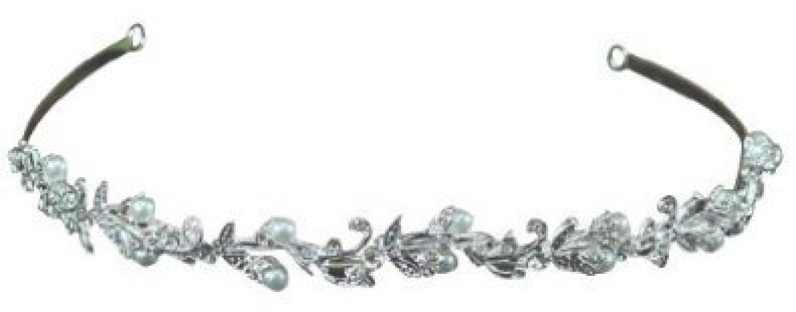 Silber Blumen Blume Perle Kristall Strass Stirnband Braut Hochzeit Abschlussball Tiara Diadem (14cm x 1.6cm) mit PreciousBags Schutz-Staubbeutel Silber Blumen Blume Perle Kristall Strass Stirnband Braut Hochzeit Abschlussball Tiara Diadem (14cm x 1.6cm) mit PreciousBags Schutz-Staubbeutel