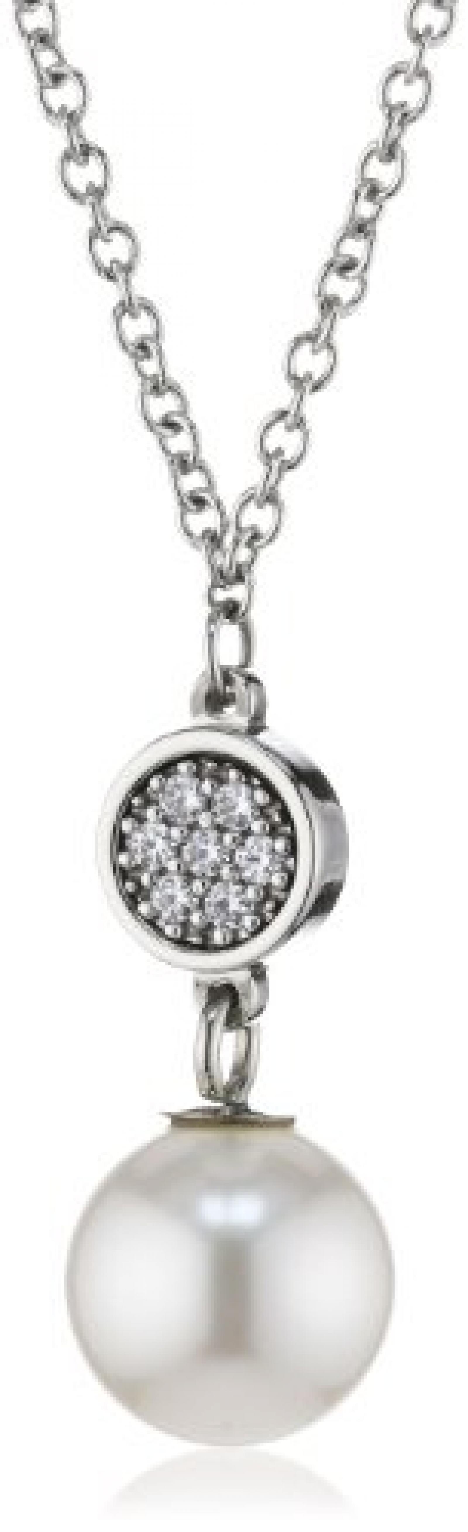 Nomination Damen-Halskette Lotus Stahl Silber Steine Zirkonia Swarovski 44 cm 043122/010 