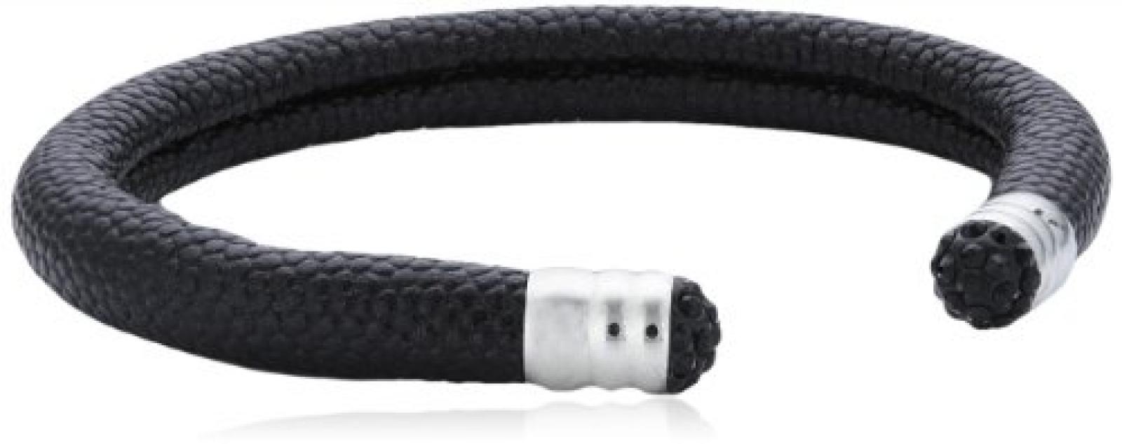 Mike Ellis New York Damen-Armreif Glaskristall Edelstahl schwarz MF-12 BL 