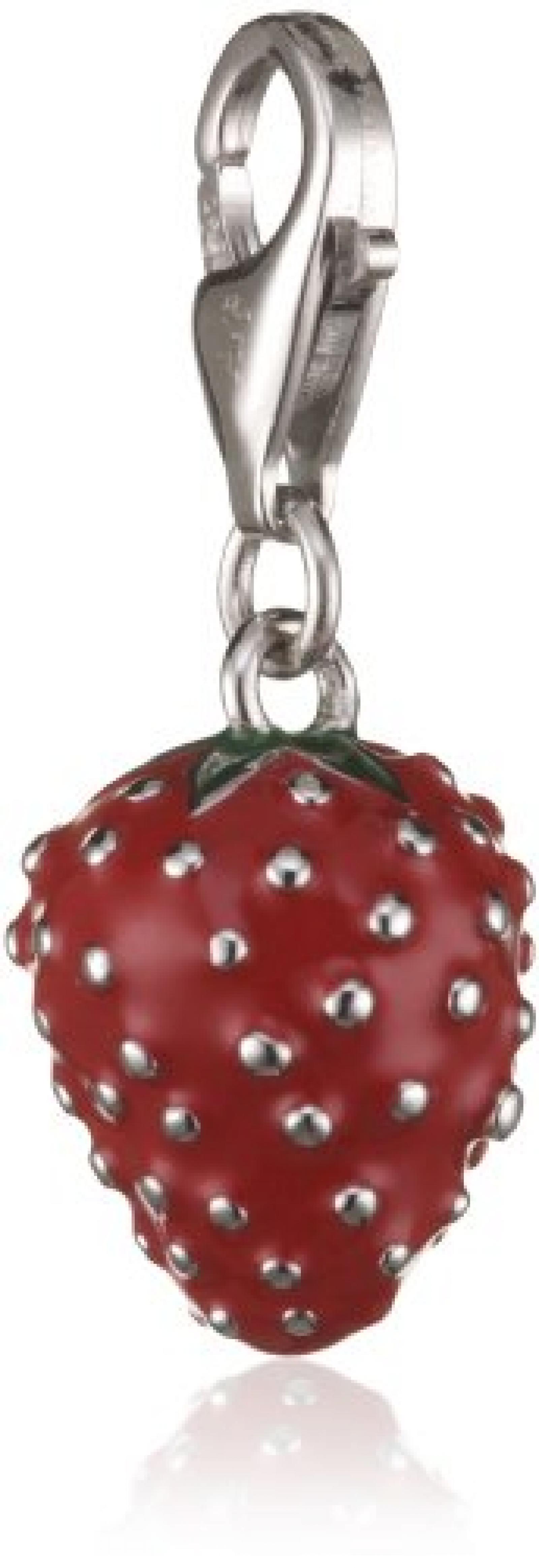 Rafaela Donata Charm Collection Damen-Charm Erdbeere 925 Sterling Silber Emaille rot / gr&uuml;n  60600110 