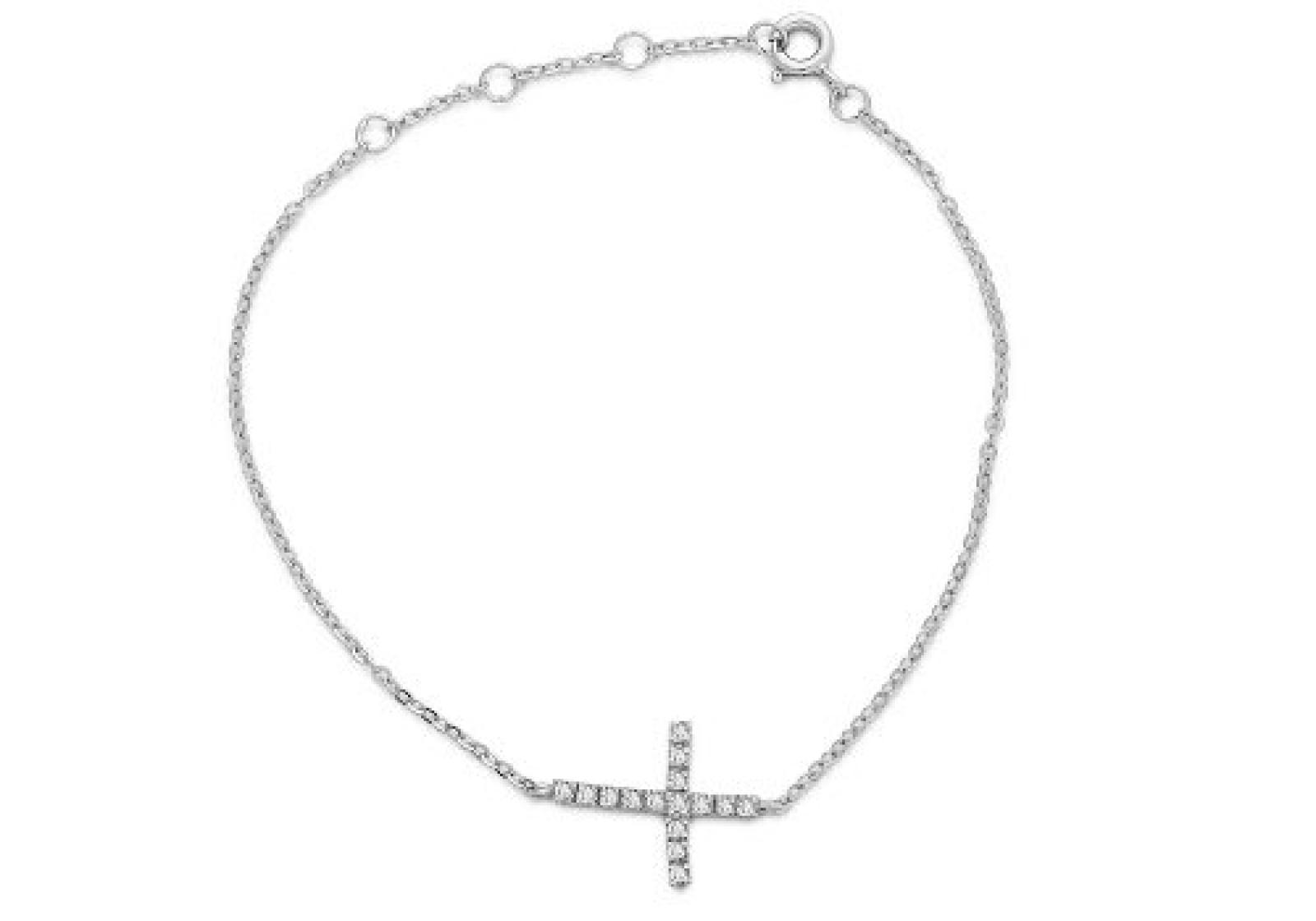 Miore Damen-Armband 925 Sterling Silber Kreuz Zirkonia MES009B 